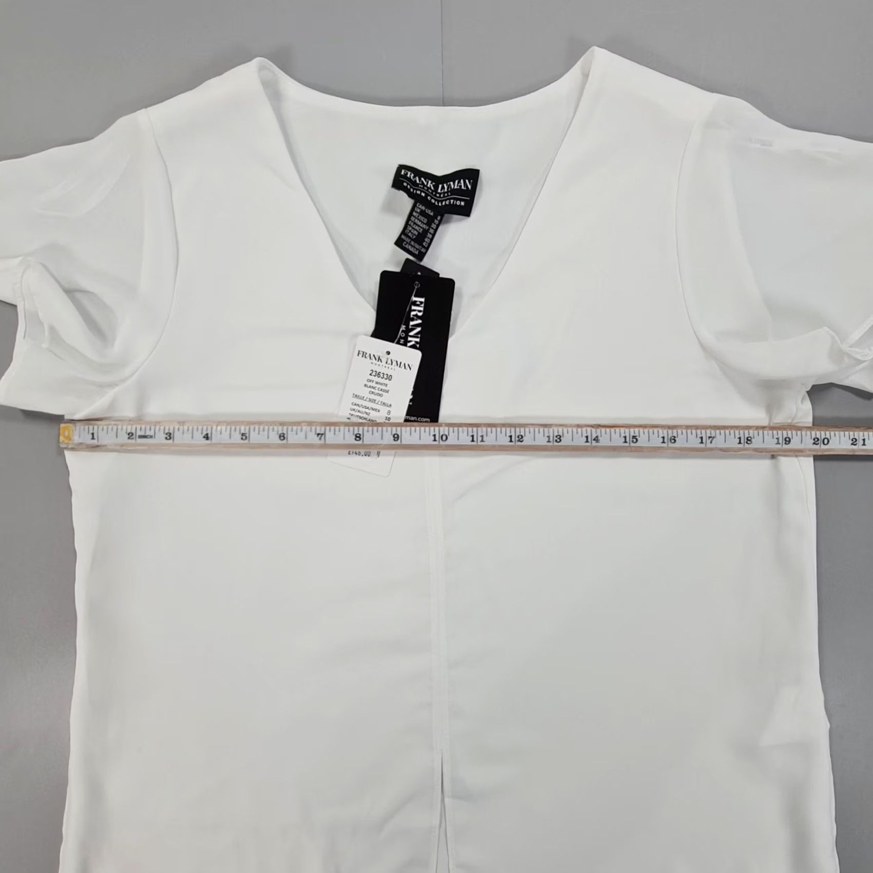 Vintage VINTAGE? Frank Lyman Womens Blouse White 10 UK Short Sleeves Top Made in Canada Size L / US 10 / IT 46 - 5 Thumbnail