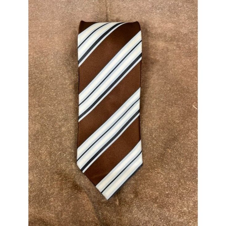 Ermenegildo Zegna Ermenegildo Zegna Striped Silk Tie Diagonal Made in Italy Size ONE SIZE - 1 Thumbnail
