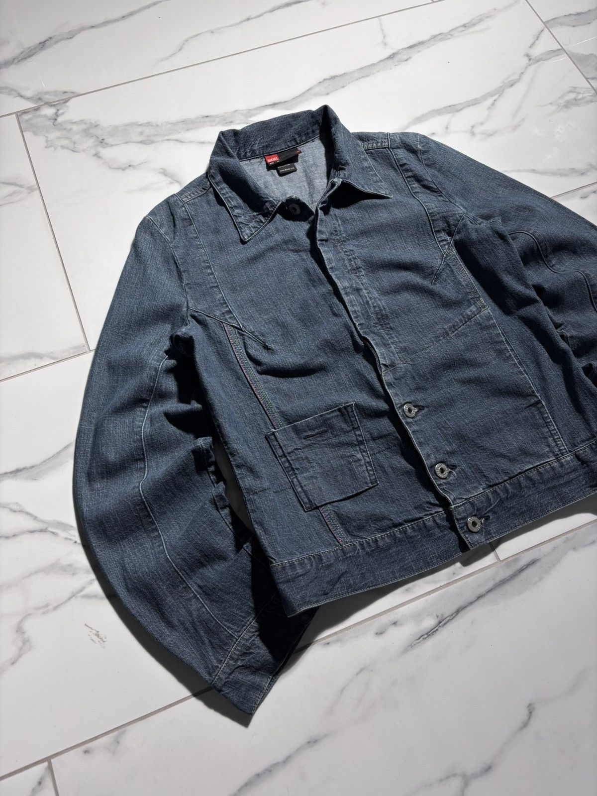 Diesel Vintage Y2K Diesel Jacket Denim 00’s Retro Workwear Style Size M / US 6-8 / IT 42-44 - 3 Thumbnail