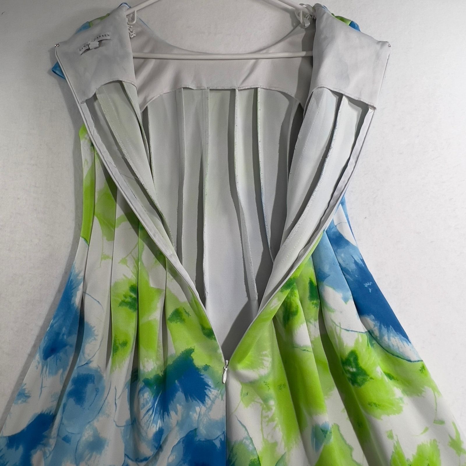 Other Sandra Darren Sheath Dress 6 Floral Pleated Stretch Resort Size M / US 6-8 / IT 42-44 - 12 Thumbnail