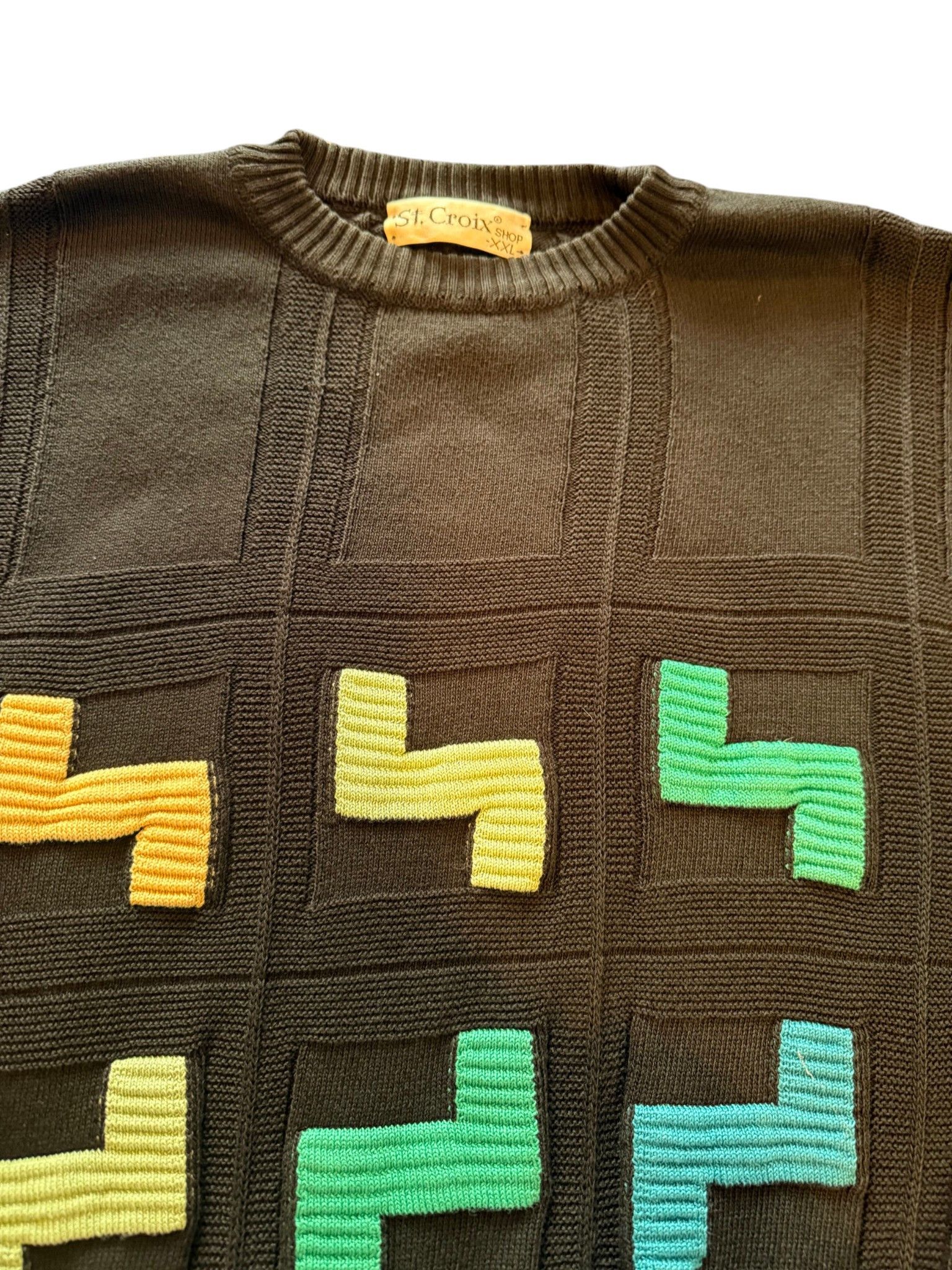 St. Croix St. Croix Shop Vtg 90s Intarsia Sweater Cotton Tencel XXL Size US XXL / EU 58 / 5 - 2 Thumbnail