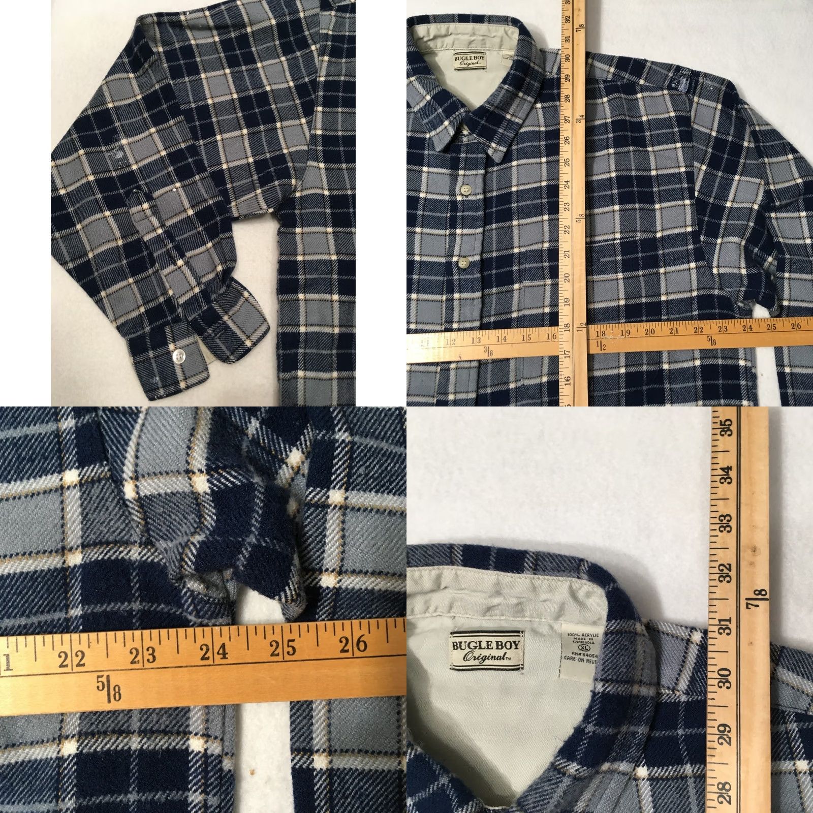 Bugle Boy VINTAGE Bugle Boy Shirt L Blue Plaid Long Sleeve with Pocket Size US L / EU 52-54 / 3 - 8 Thumbnail