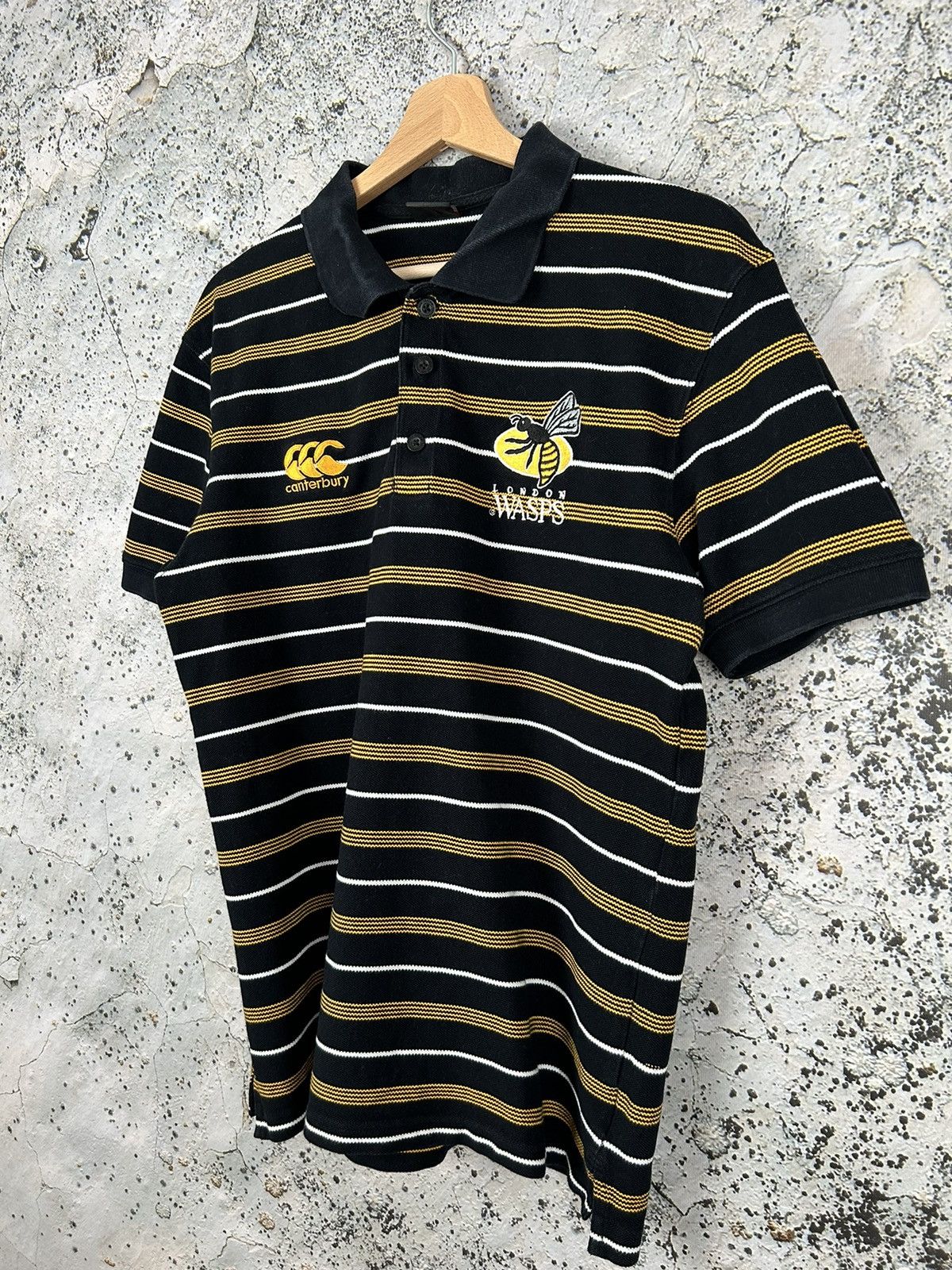 Canterbury of New Zealand × Vintage Vintage London WASPS Rugby Polo Jersey Canterbury 90s Rare Size US M / EU 48-50 / 2 - 2 Thumbnail