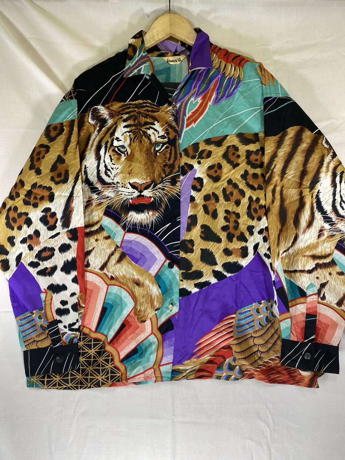 Kansai Yamamoto kansai o2 tiger aop silk shirt Size US L / EU 52-54 / 3 - 1 Thumbnail