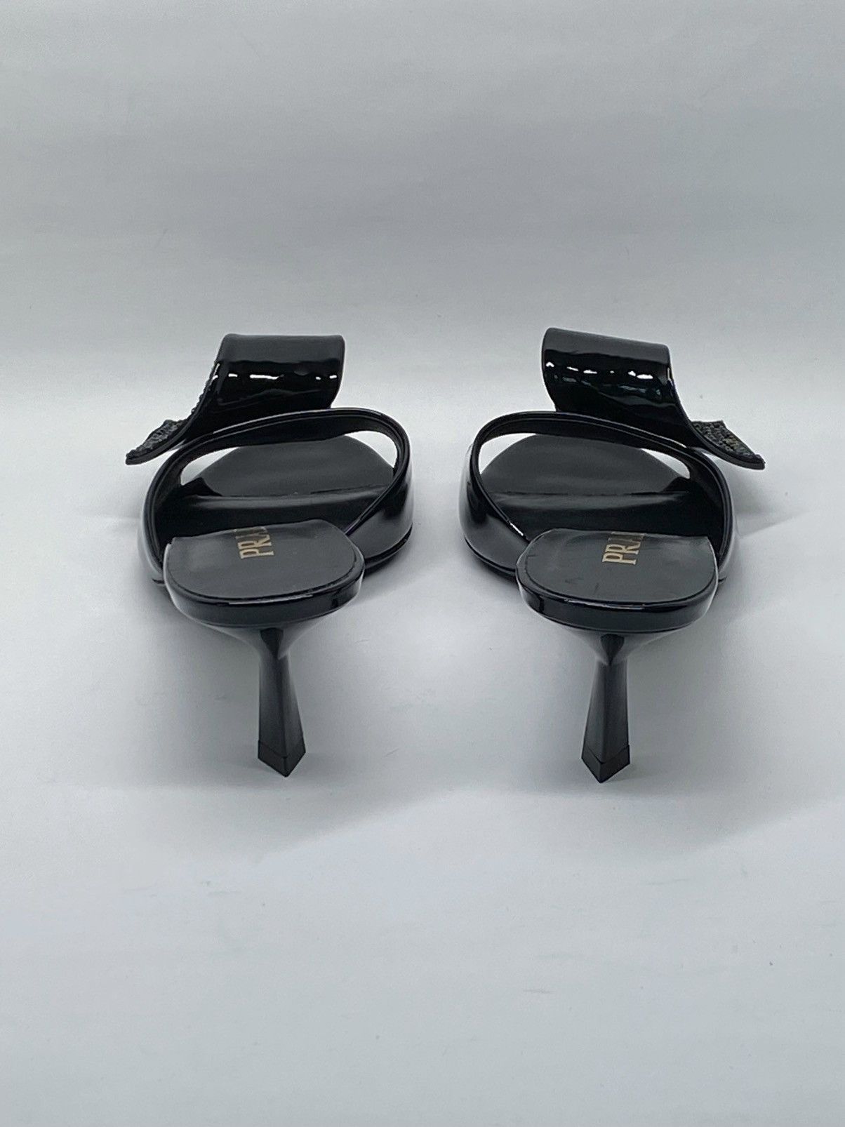 Prada Prada Patent leather Crystal embellished sandals size 38.5 Size US 8.5 / IT 38.5 - 12 Thumbnail