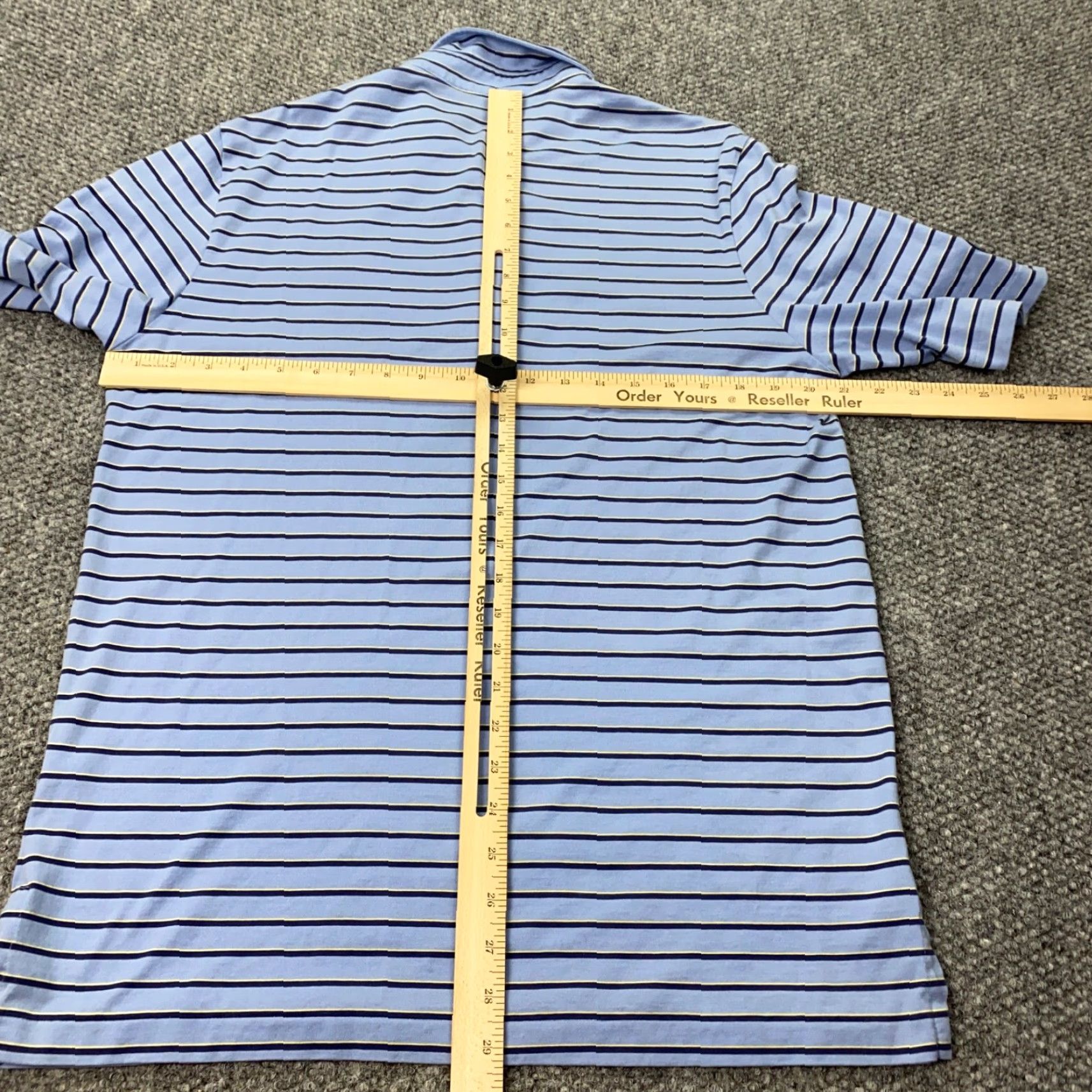 Ralph Lauren VINTAGE Ralph Lauren Polo Golf Shirt Mens Large Blue Striped Cotton Short Sleeve Collared Pullover Activewear Casual Summer Size US L / EU 52-54 / 3 - 7 Thumbnail