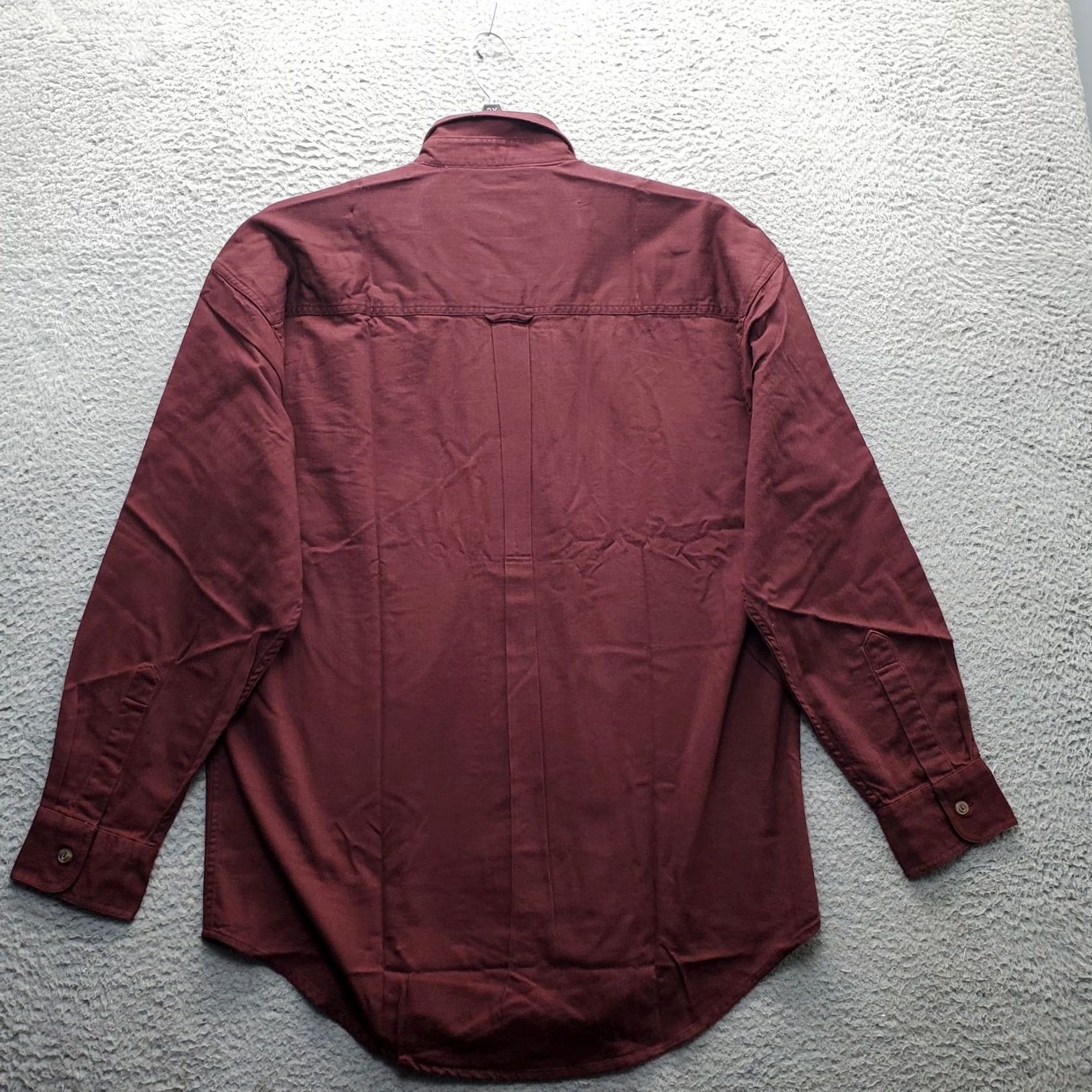 Chaps Chaps Men's Burgundy Oversized Shirt Button-Up Long Sleeve Collared Shirt - Size L Size US L / EU 52-54 / 3 - 2 Thumbnail