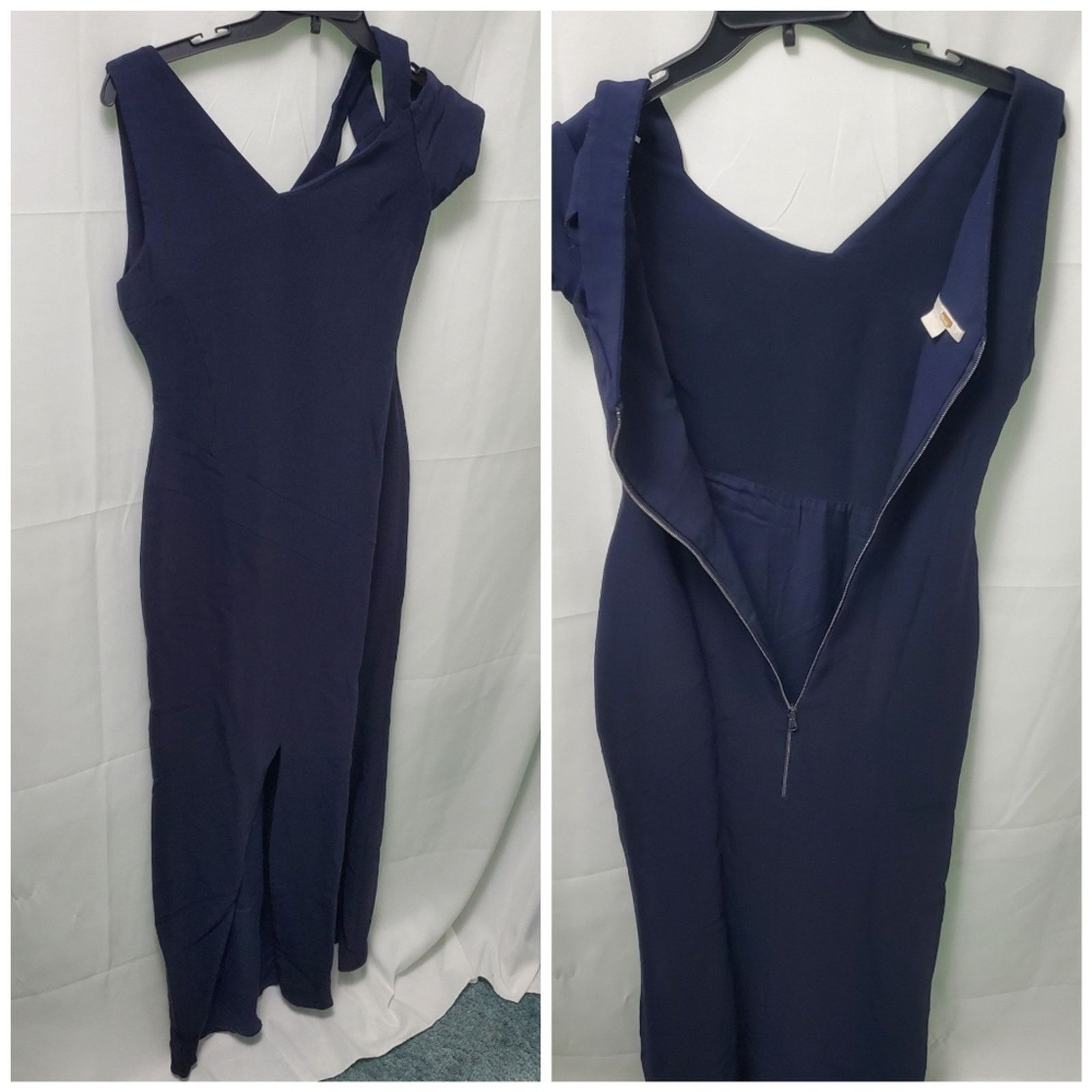 Antonio Berardi Antonio Berardi Navy Blue Asymmetrical Cold Shoulder Gown Size M / US 6-8 / IT 42-44 - 5 Thumbnail