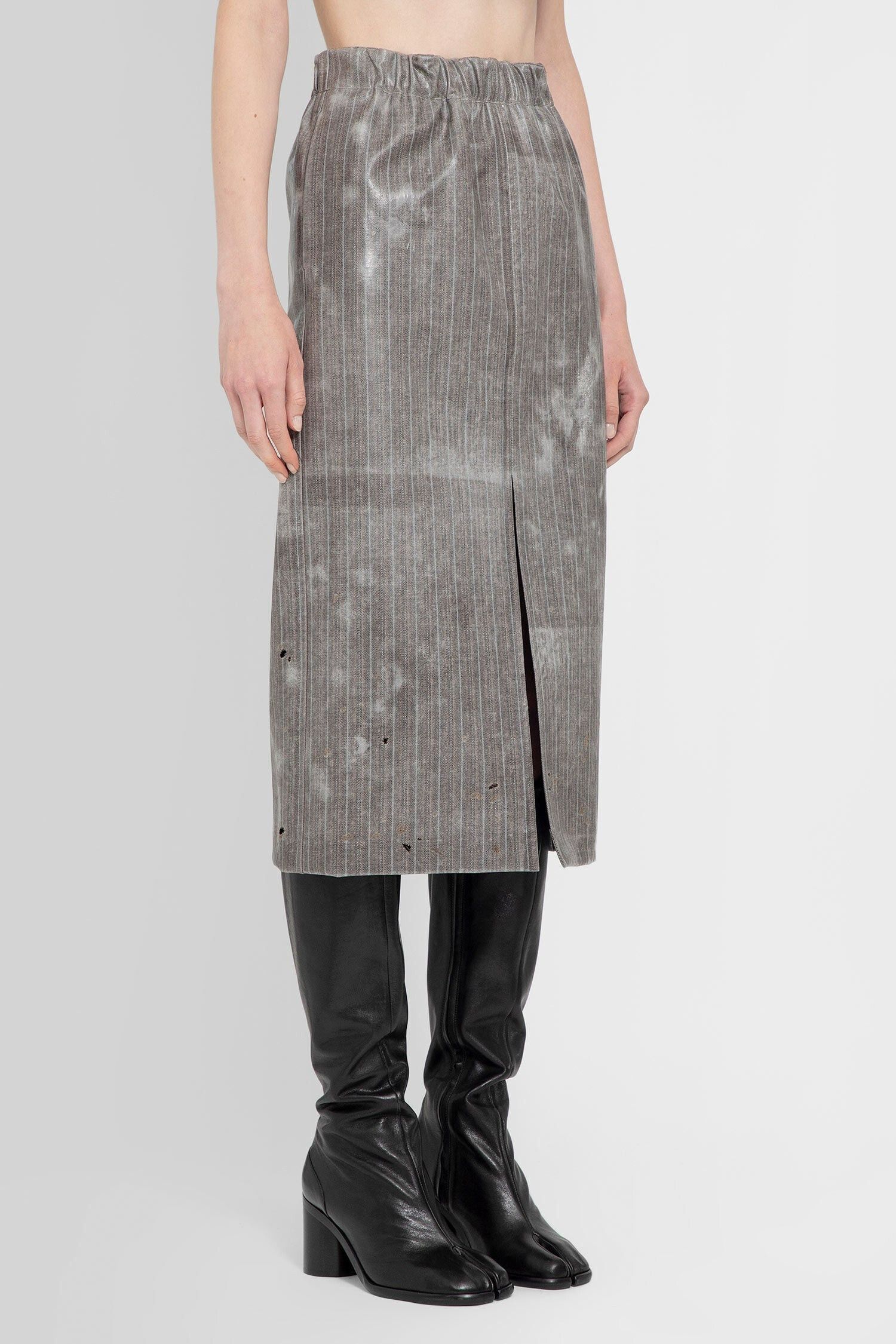 Maison Margiela o1y0625 Midi Skirt in Gray Size 28" / US 6 / IT 42 - 2 Thumbnail