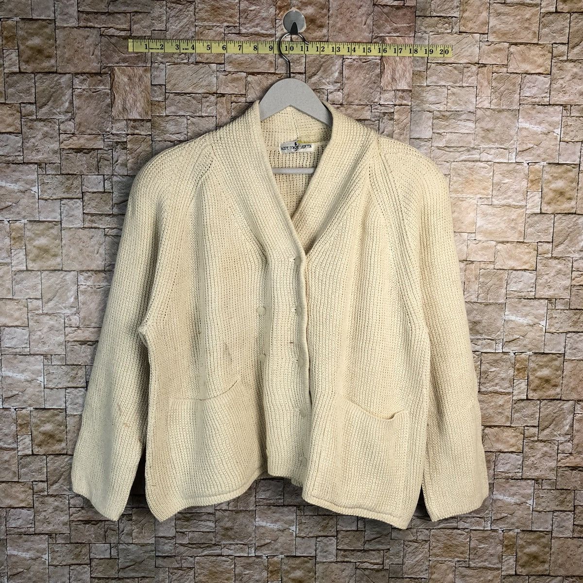 Homespun Knitwear × Japanese Brand Anne Marie Berretta White Knitwear cardigan #A289 Size L / US 10 / IT 46 - 1 Thumbnail