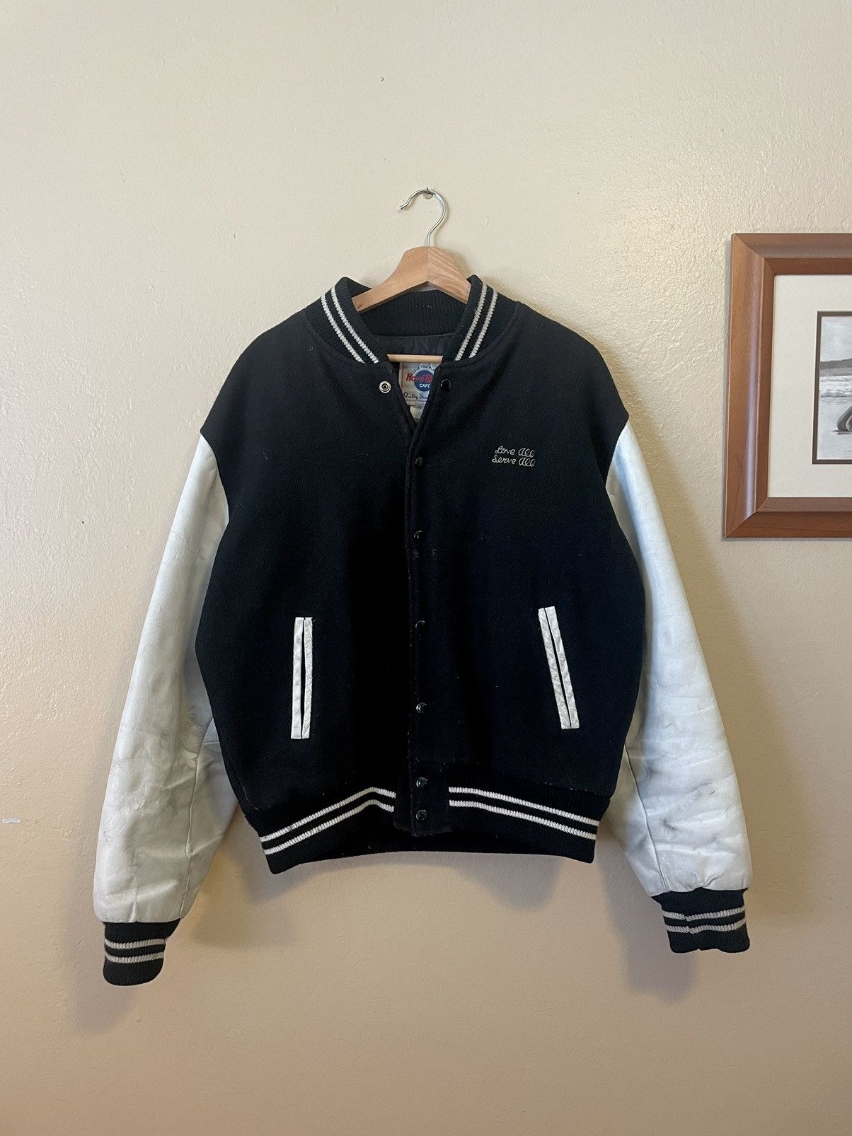Hard Rock Cafe × Vintage Vintage 90s Hard Rock Cafe San Francisco Leather Letterman Size US L / EU 52-54 / 3 - 2 Thumbnail