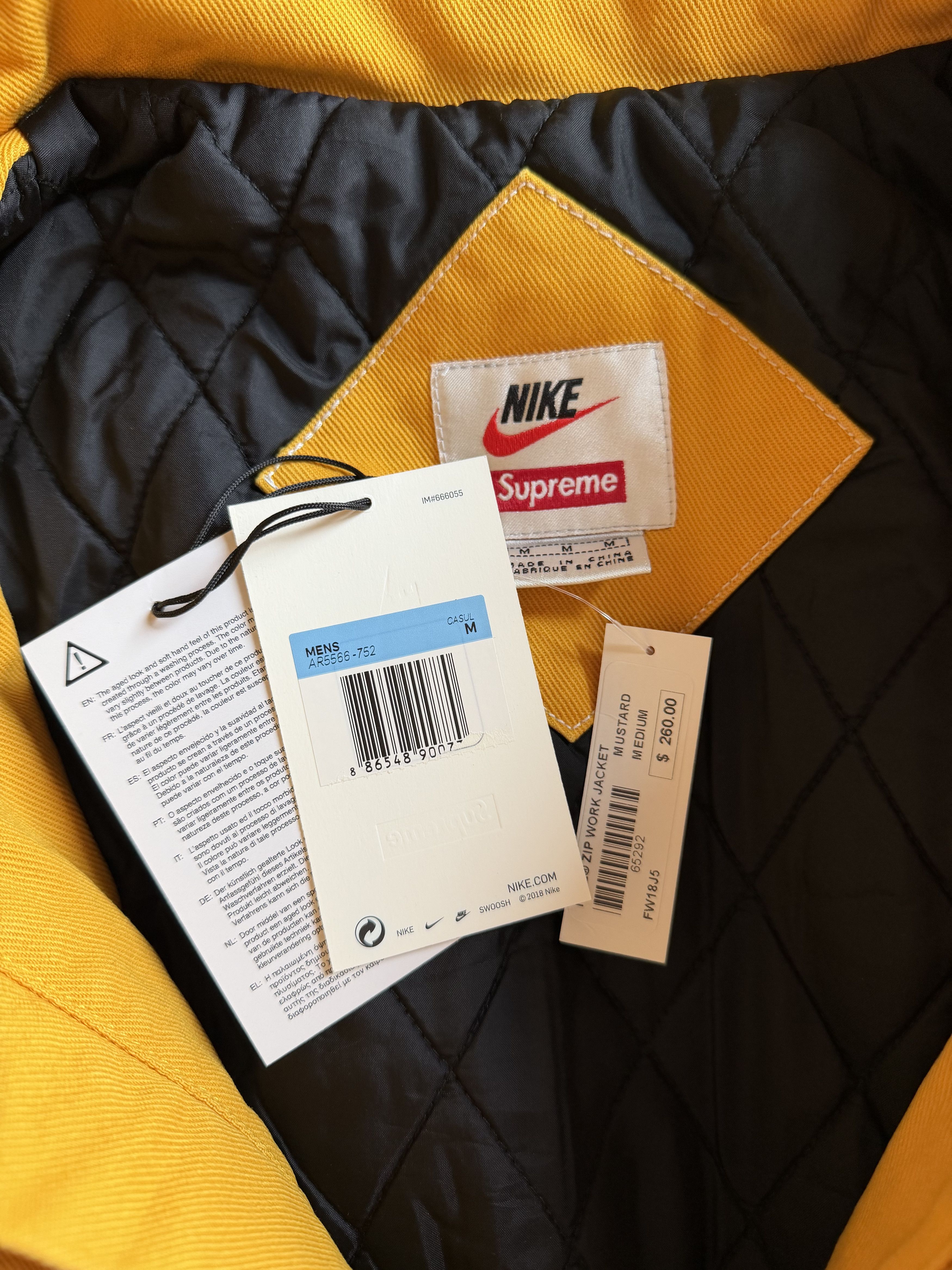 Nike × Supreme Supreme Nike Double Zip Work Jacket in Yellow Size US M / EU 48-50 / 2 - 8 Thumbnail