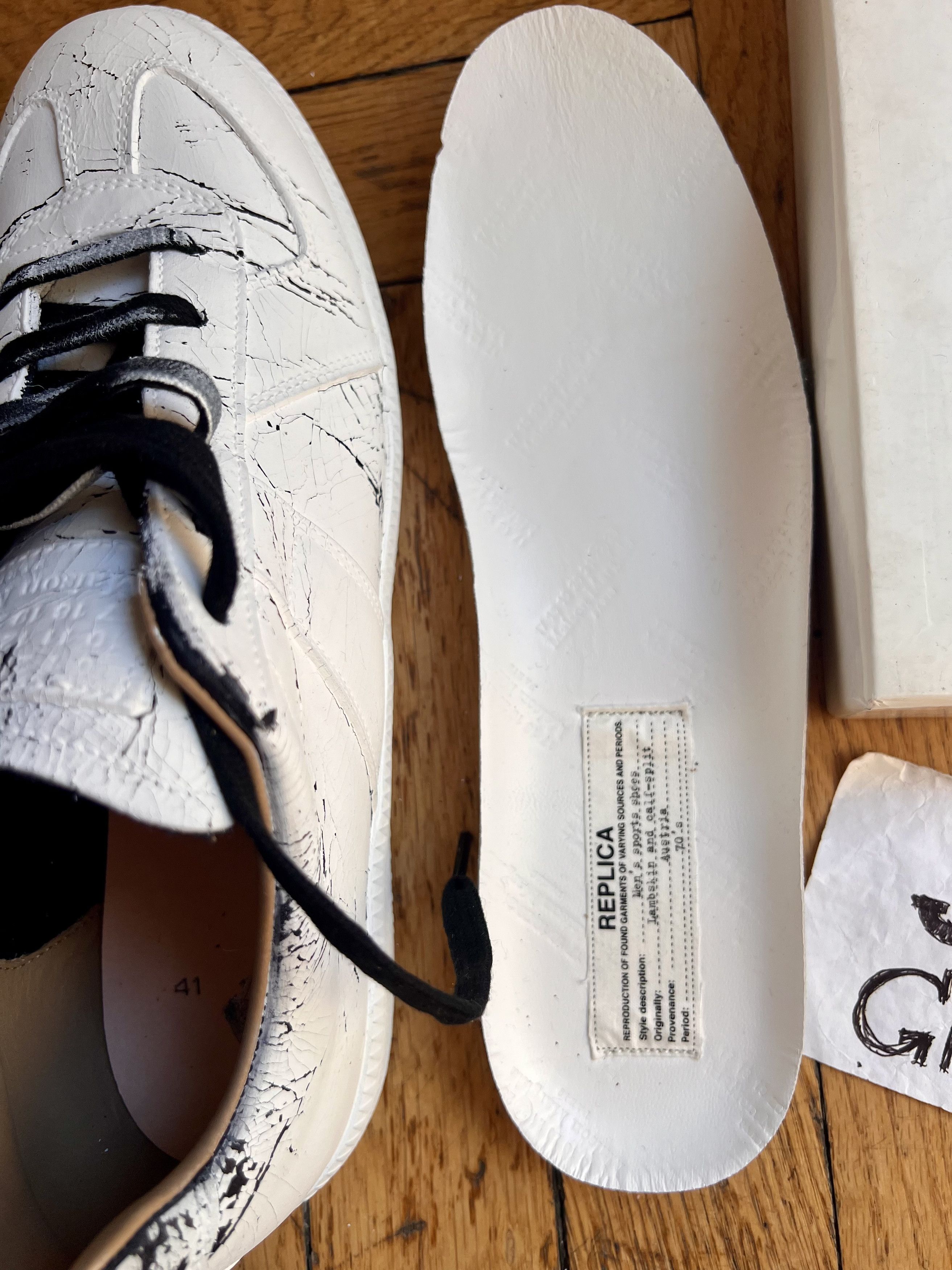 Maison Margiela Margiela Replica chipping white paint on black Size US 8 / EU 41 - 14 Thumbnail
