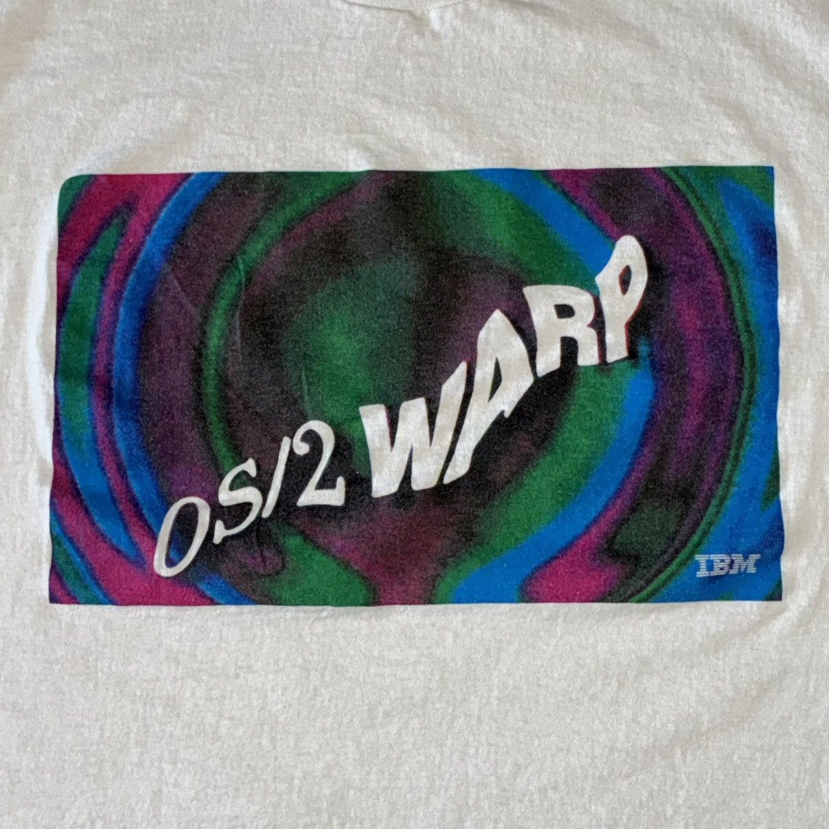 Other 80s IBM OS/2 Warp optical illusion fractal tech tee shirt Size US L / EU 52-54 / 3 - 2 Thumbnail