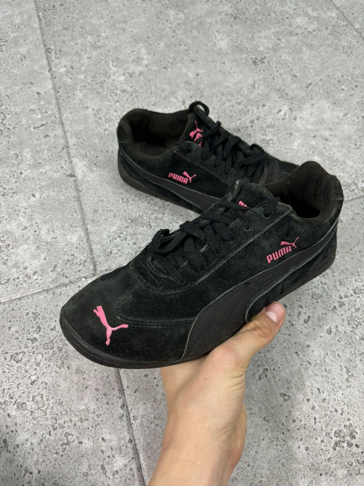 Japanese Brand × Puma × Vintage Vintage Puma Speed Cat Y2K 00s Low Top Sneakers Black Suede Size US 6.5 / IT 36.5 - 2 Thumbnail