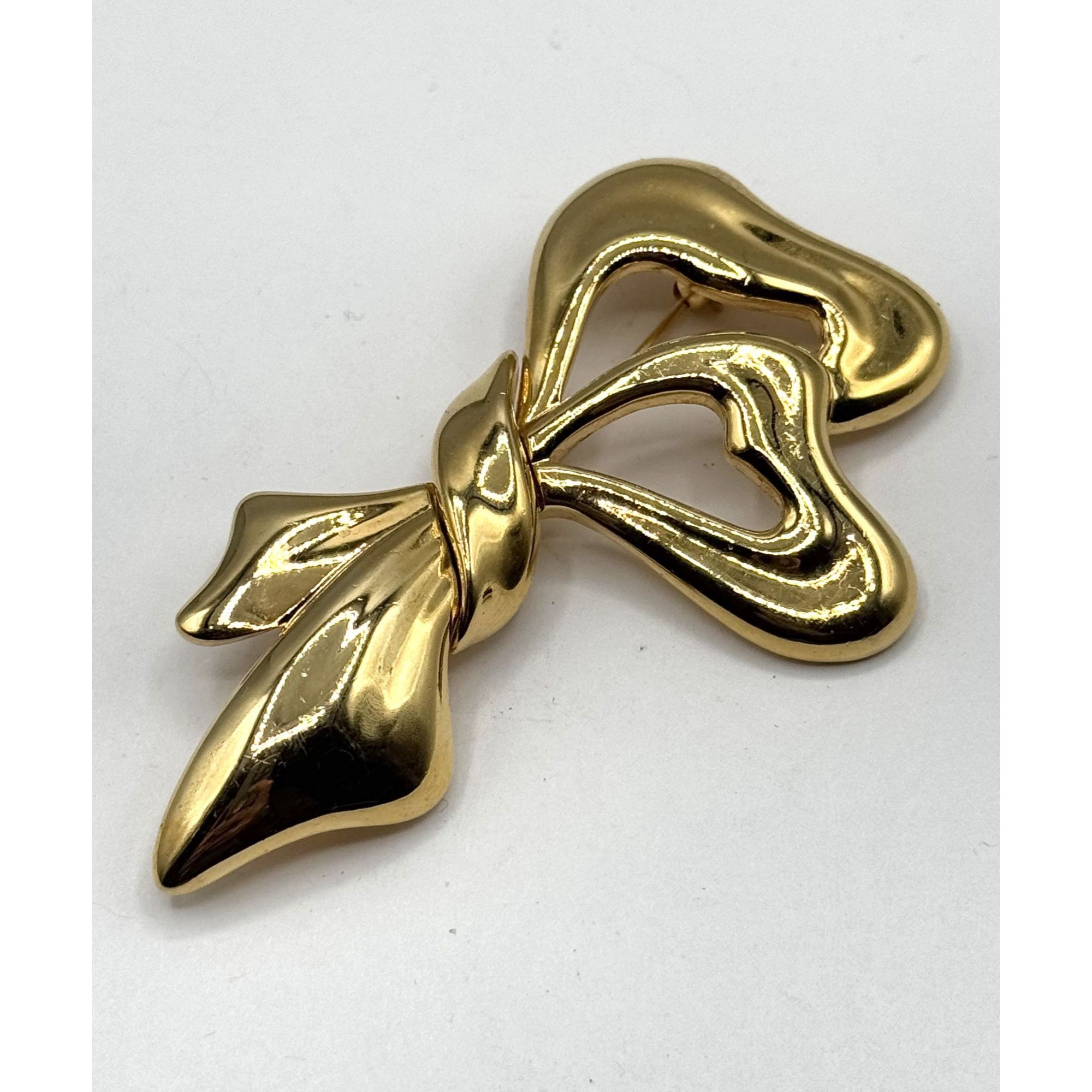 Monet Vintage Monet Gold Tone Bow Brooch Pin Size ONE SIZE - 1 Thumbnail