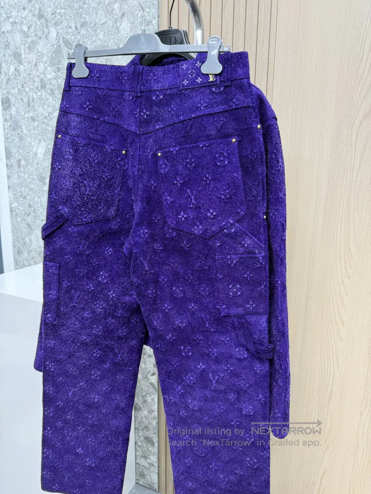Louis Vuitton LV Purple Monogram Leather Jacket & Pants Set. Size US M / EU 48-50 / 2 - 4 Thumbnail
