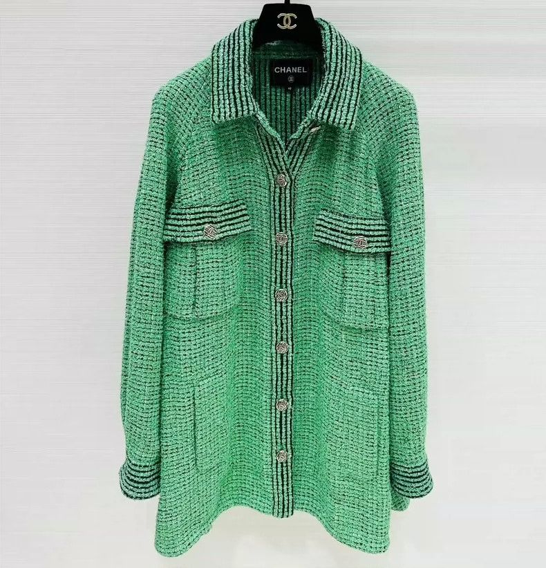 Chanel Chanel Green braided loose version jacket Size M / US 6-8 / IT 42-44 - 1 Thumbnail
