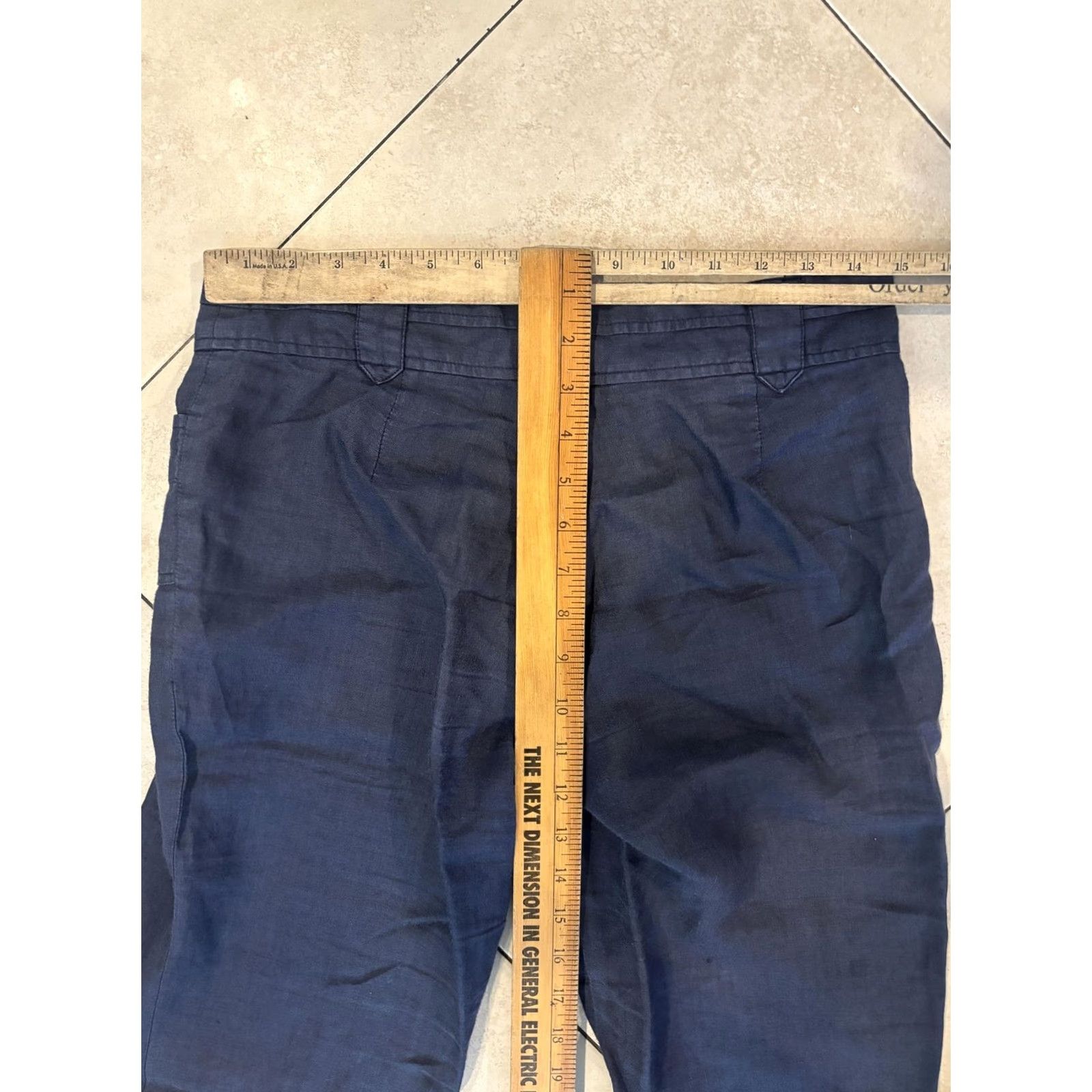 Vintage Puro Lino Pants Womens Small Blue Linen Casual Wide Leg Lightweight Summer Size 28" / US 6 / IT 42 - 6 Thumbnail