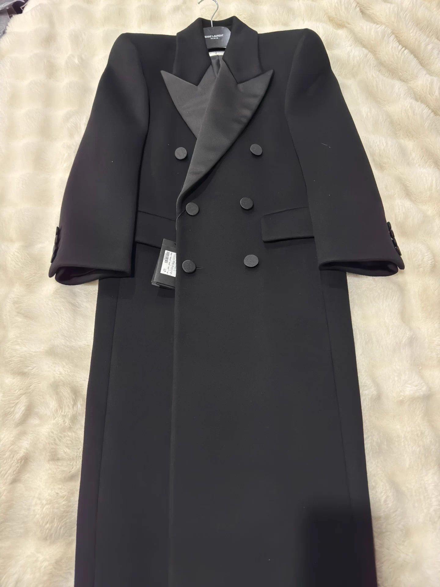 Saint Laurent Paris YSL maxi smoking coat wool new with tags rare Size 44S - 1 Thumbnail