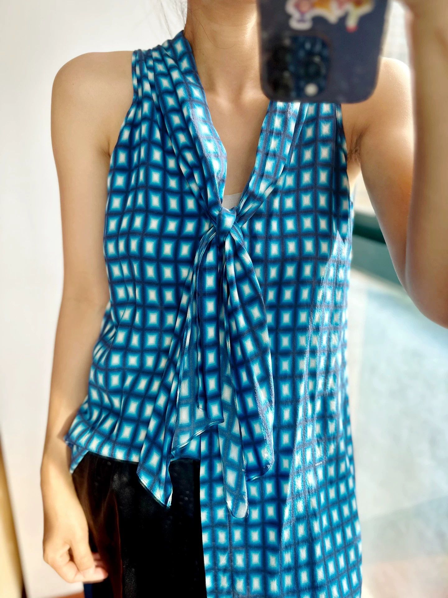 Prada Prada Silk Gradated Check Two-Way Shirt 42 95+ New Size M / US 6-8 / IT 42-44 - 3 Thumbnail