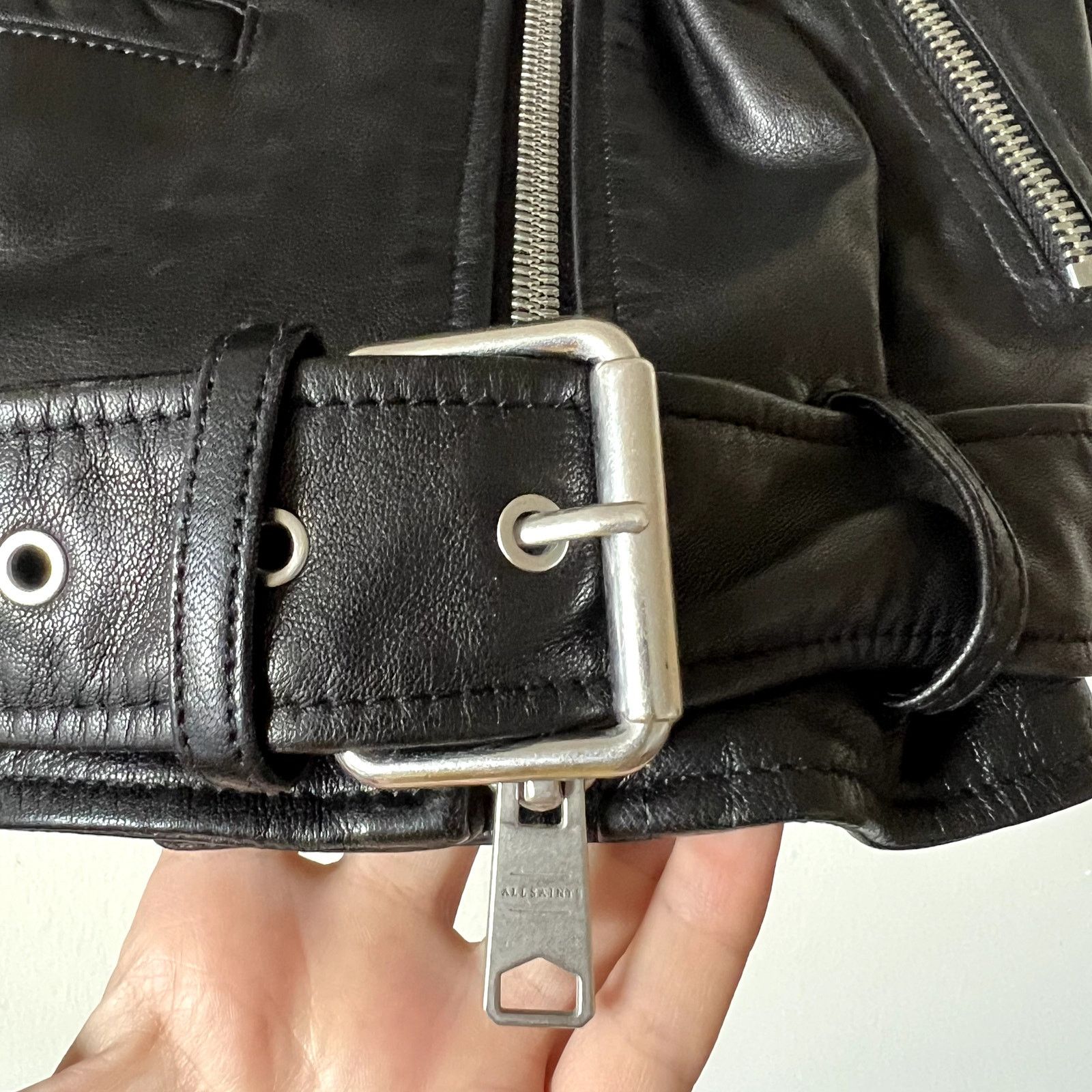 Allsaints AllSaints Billie Leather Biker Jacket Size XS CL Size XS / US 0-2 / IT 36-38 - 2 Thumbnail