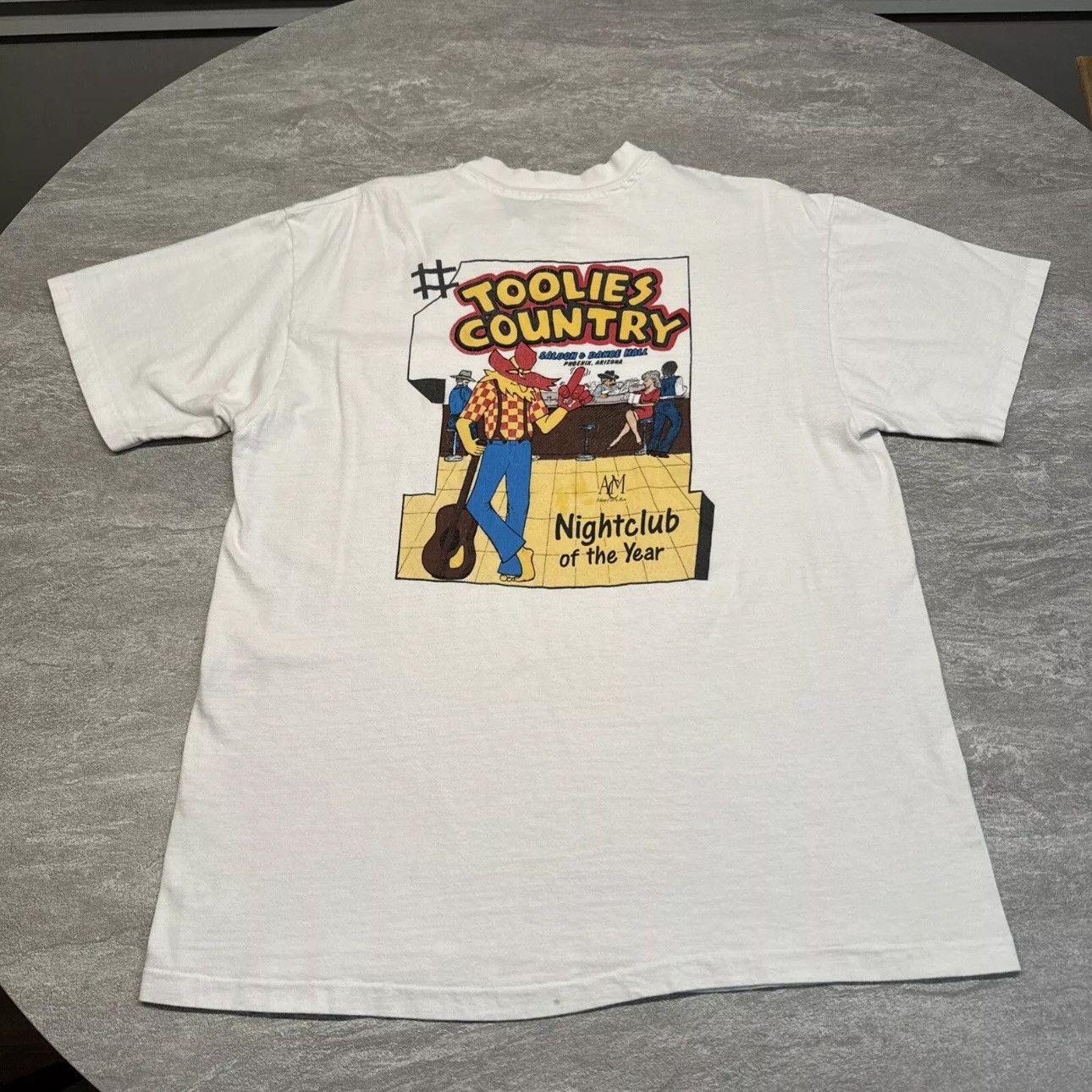 Hanes × Vintage Vintage 90s Toolies Country Saloon Club Single Stitch Shirt Size US L / EU 52-54 / 3 - 1 Thumbnail