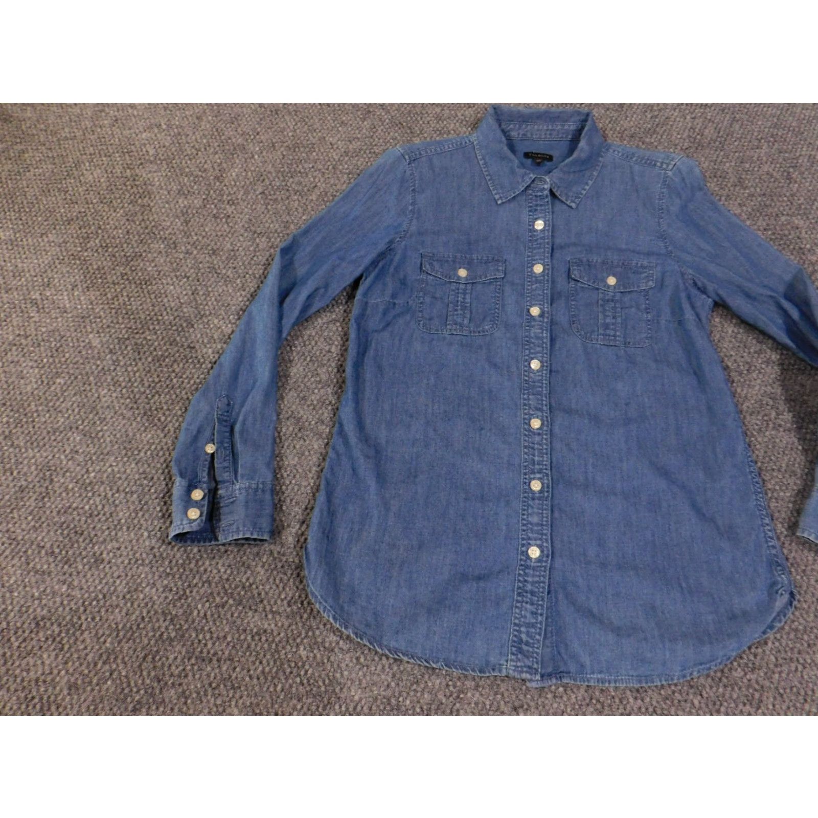 Talbots Talbots Denim Shirt Womens XS Blue Button-Up Long Sleeve Pockets Casual Shirt Regular Fit Size XS / US 0-2 / IT 36-38 - 3 Thumbnail