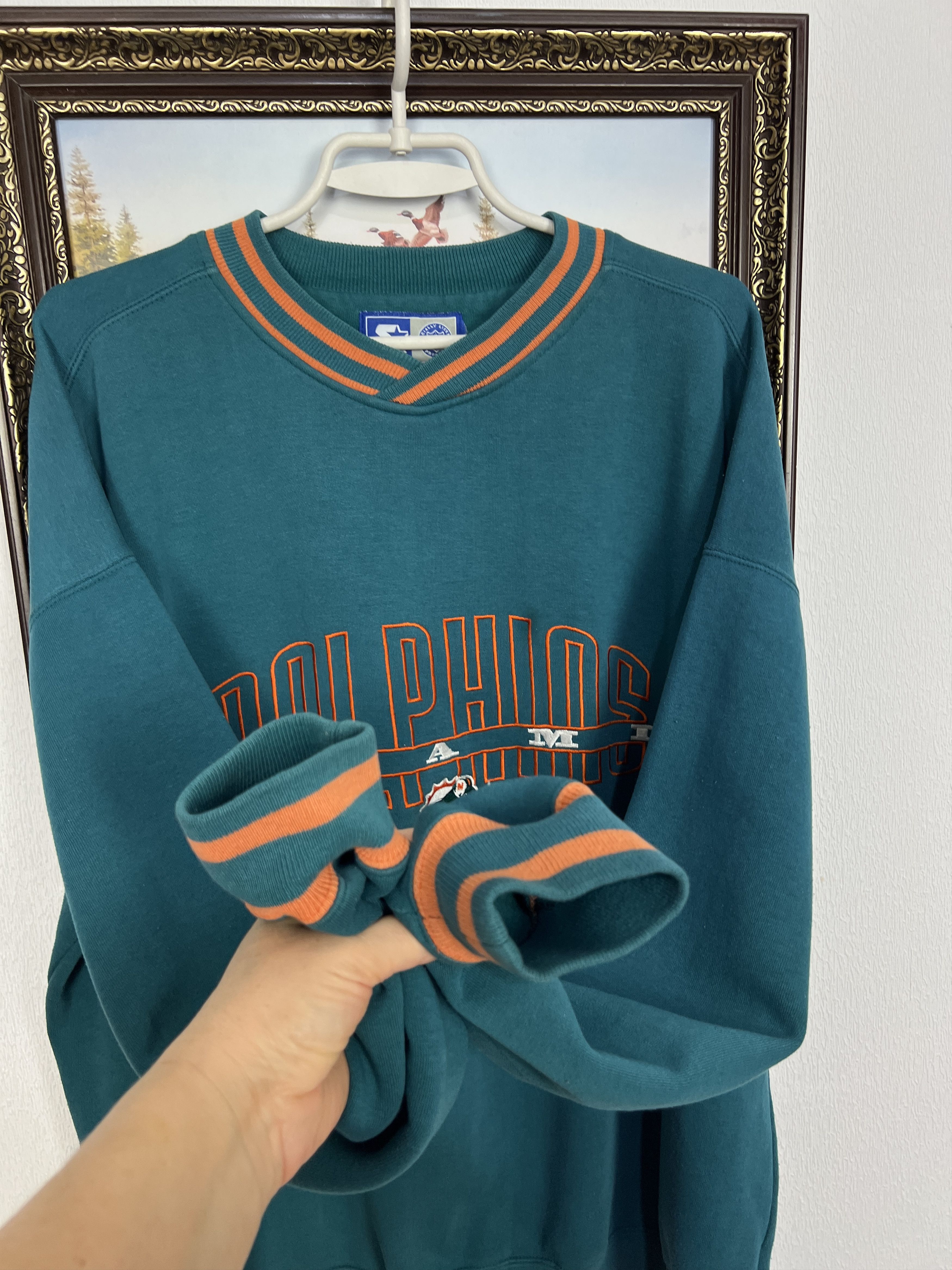 Starter Vintage 90's Miami Dolphins NFL Crewneck Sweatshir Big Logo Size US XL / EU 56 / 4 - 5 Thumbnail