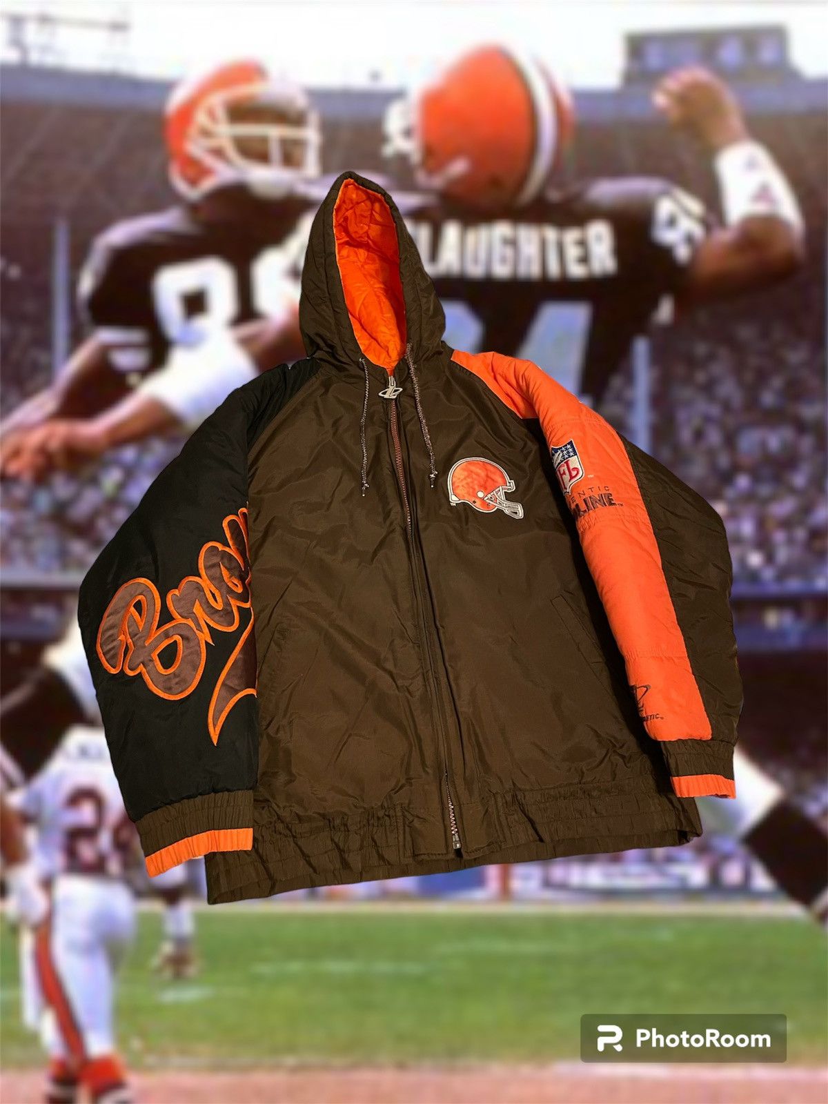 Cleveland Browns NFL Logo Athletic Vintage Puffer Jacket