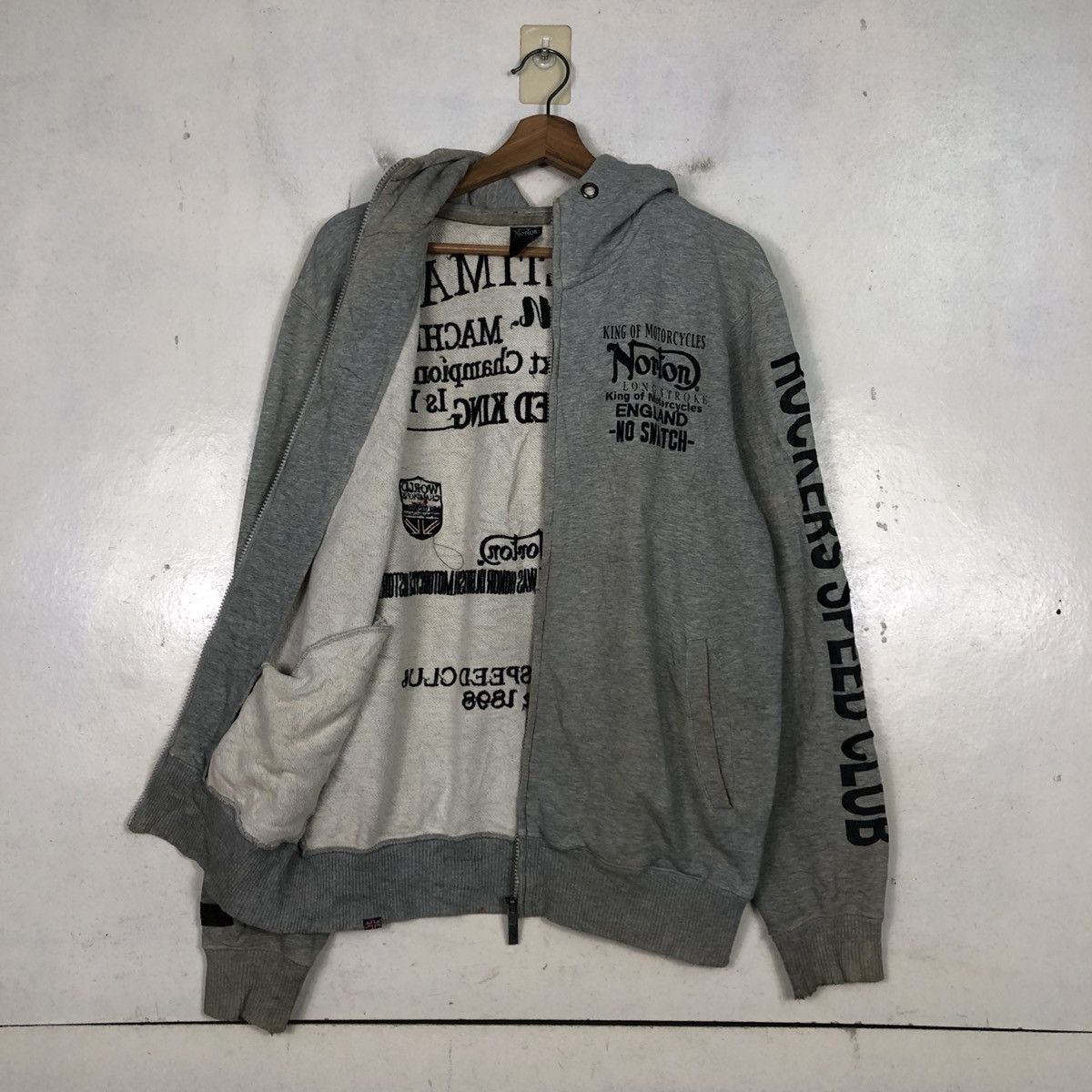 Norton 📌Punk Design Zipper Hoodie Jacket Norton Over Print Design Size US M / EU 48-50 / 2 - 16 Thumbnail