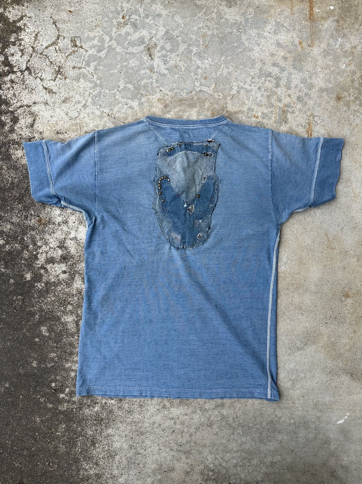 Kapital Kountry Kapital Indigo Henley Boro Concho pocket studded henley tee Size US M / EU 48-50 / 2 - 2 Thumbnail