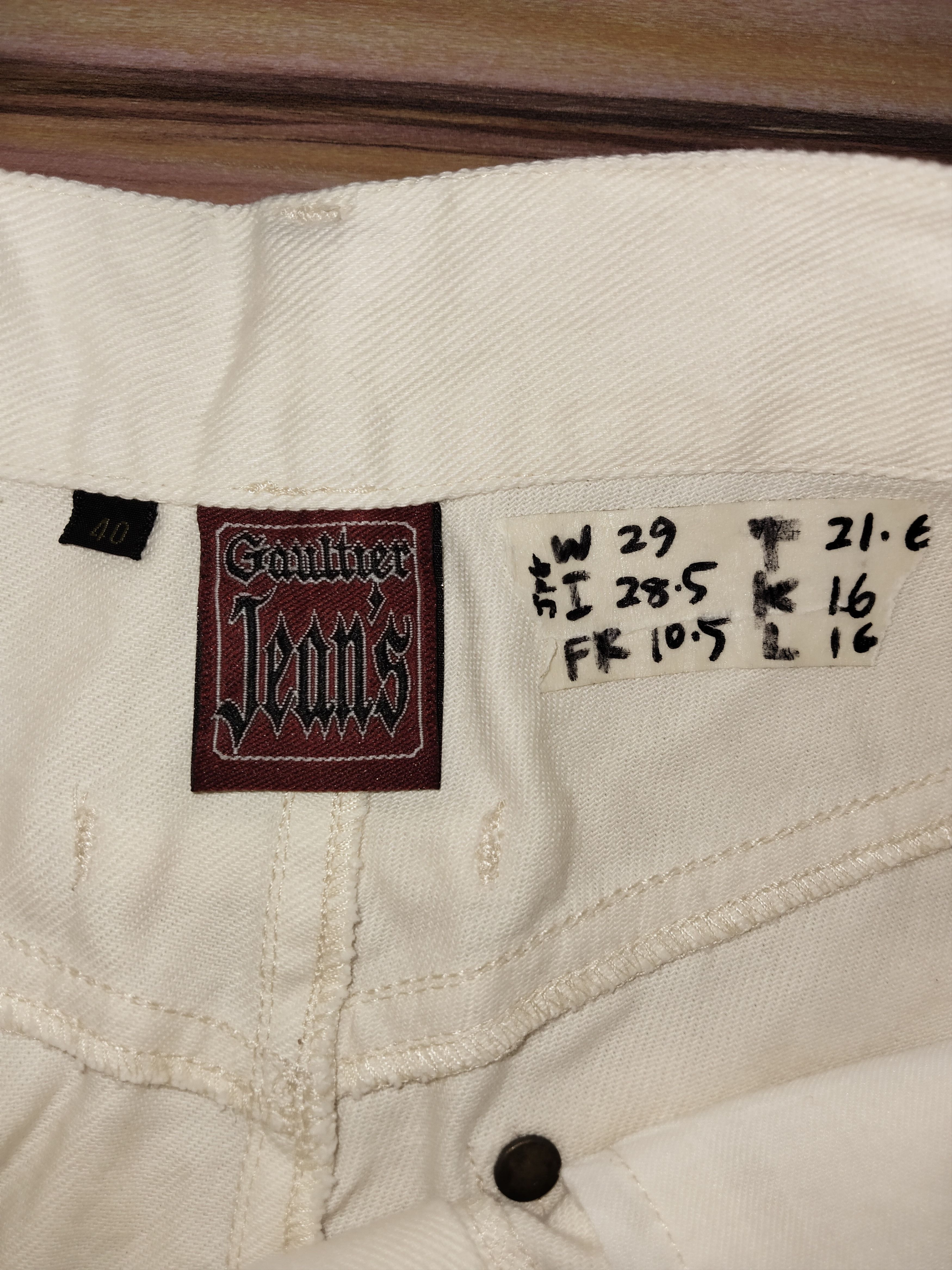 Jean Paul Gaultier Vintage JEAN PAUL GAULTIER White Jeans Size US 29 - 8 Thumbnail