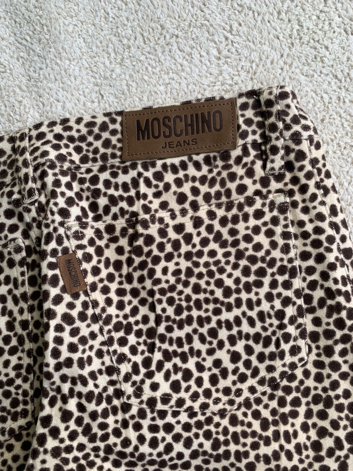 Designer × Moschino Moschino Leopard Flared Jeans Size 29" - 5 Thumbnail