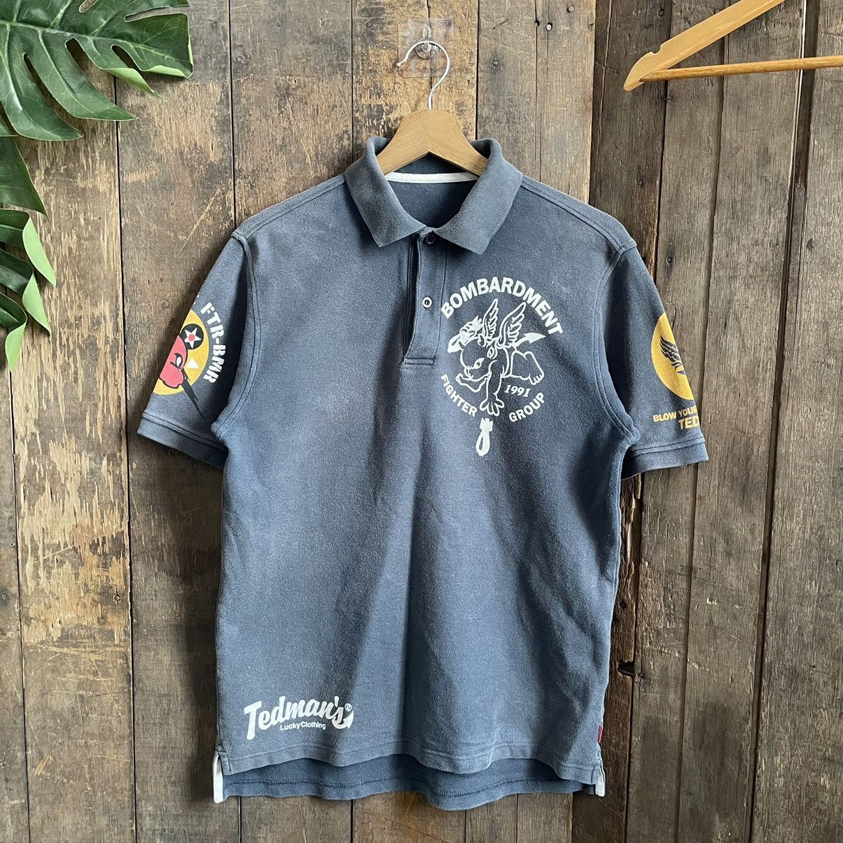 Vintage Vintage Tedman’s Bombardment Fighter Group Polo Shirt Size US M / EU 48-50 / 2 - 2 Thumbnail