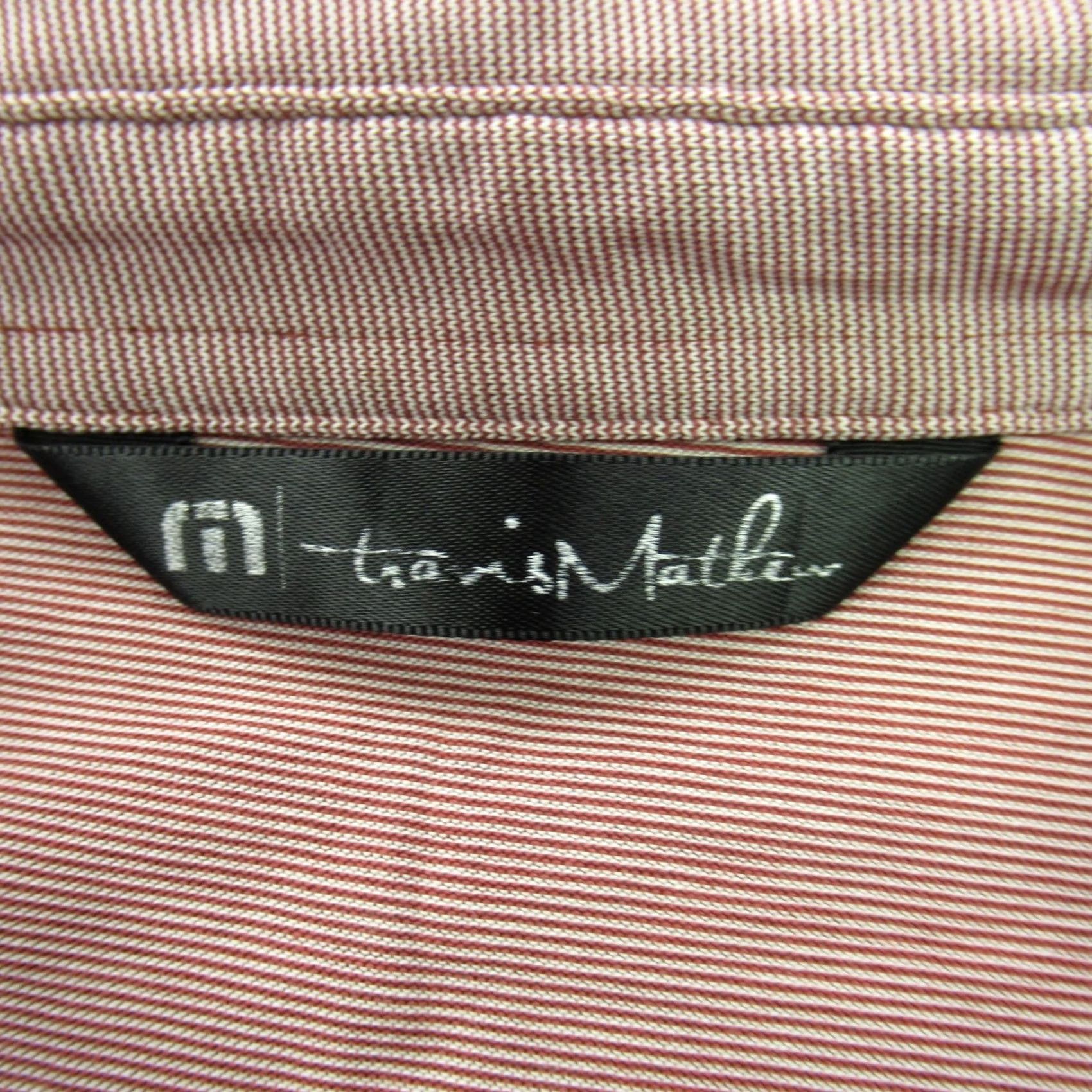 TravisMathew Travis Mathew Mens Large Pink Polo Golf Shirt Short Sleeve Striped Outdoors Polo Size US L / EU 52-54 / 3 - 4 Thumbnail