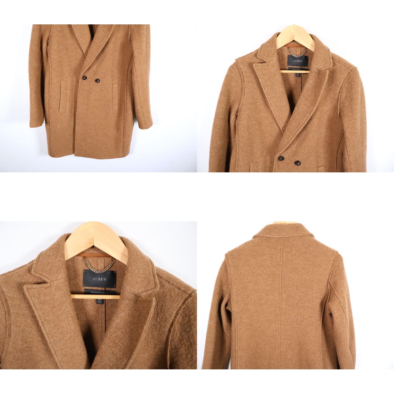 J.Crew J.CREW Daphne Coat Women's 10P Brown Boiled Wool Double Breasted Overcoat Size L / US 10 / IT 46 - 10 Thumbnail