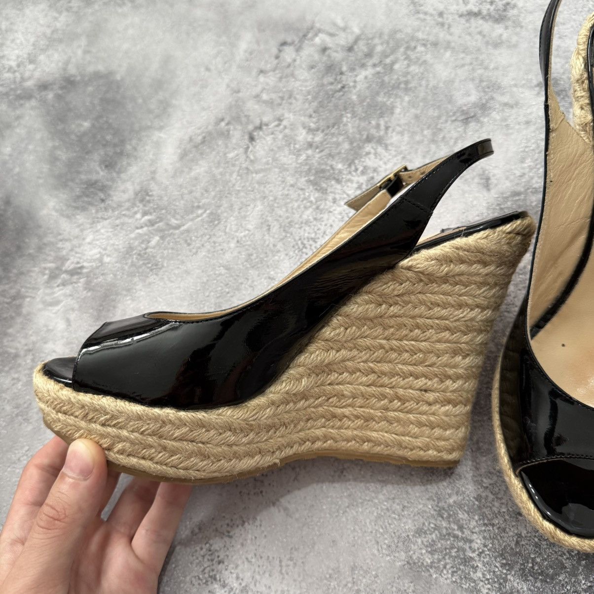 Jimmy Choo Jimmy Choo Polar Patent Platform Espadrille Heel Sandals Size US 7.5 / IT 37.5 - 18 Thumbnail