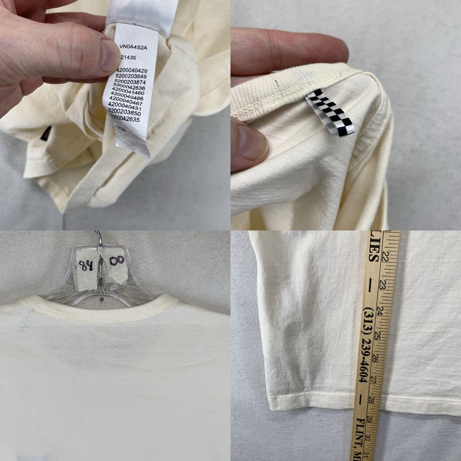 Vans VANS Off The Wall Logo T-Shirt Men Medium Ivory Skateboard Streetwear All Seasons Size US M / EU 48-50 / 2 - 8 Thumbnail