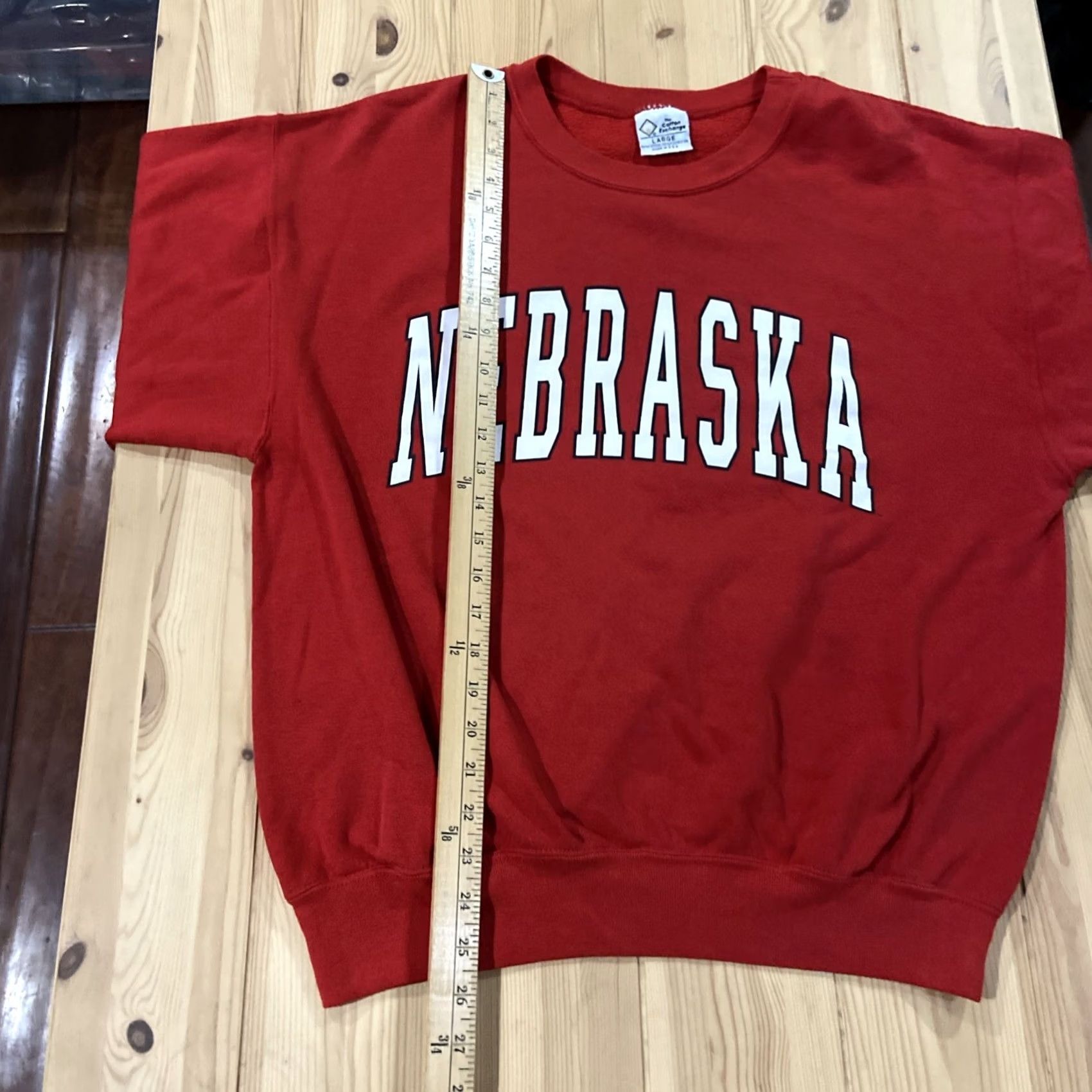 Vintage VINTAGE Men's University Of Nebraska Chest Spellout Red Cotton Exchange USA L Sweatshirt Pullover Red Mens Shirt Size US L / EU 52-54 / 3 - 5 Thumbnail