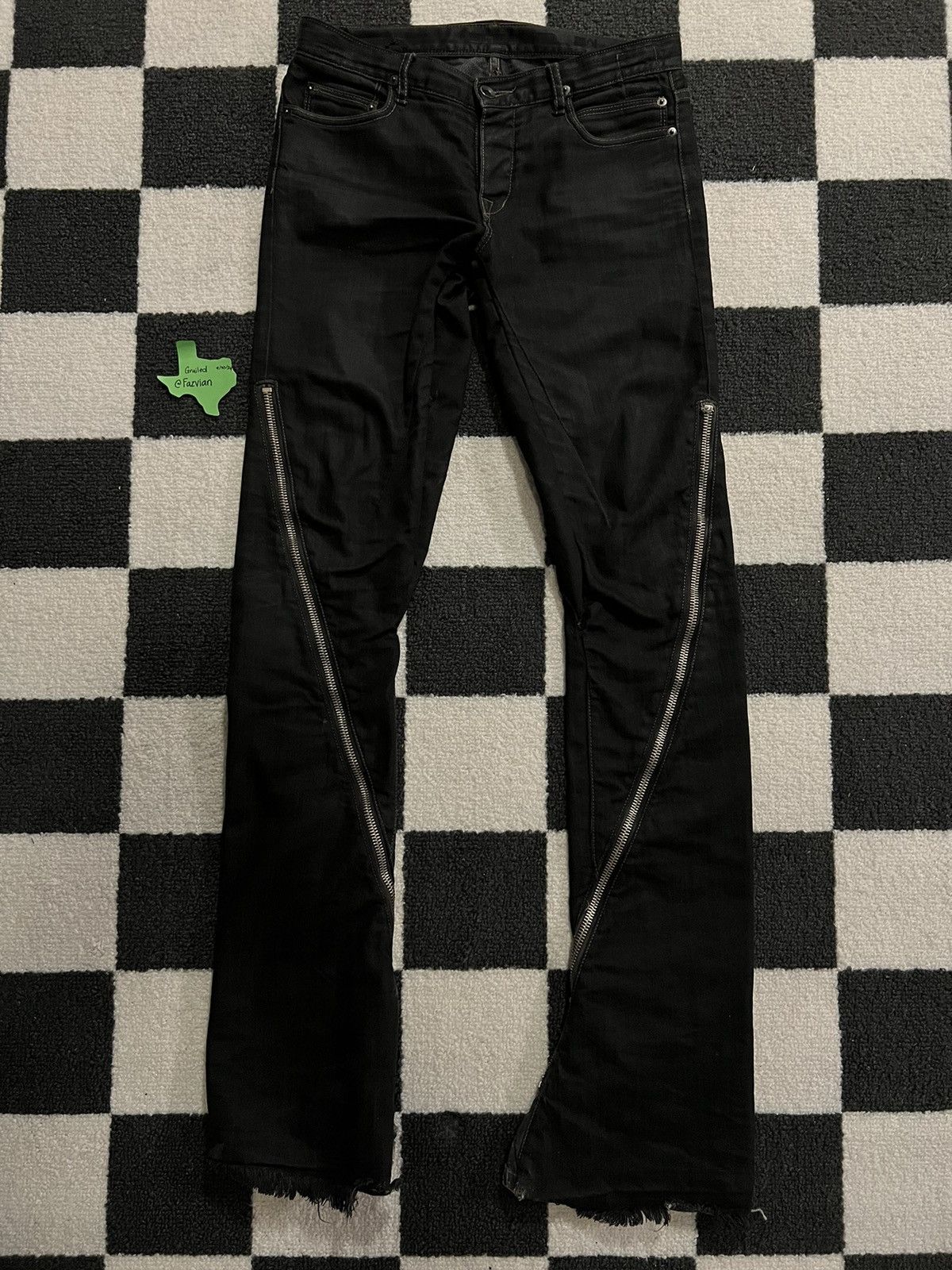 Rick Owens Strutter Banana Cut Denim Black | Grailed