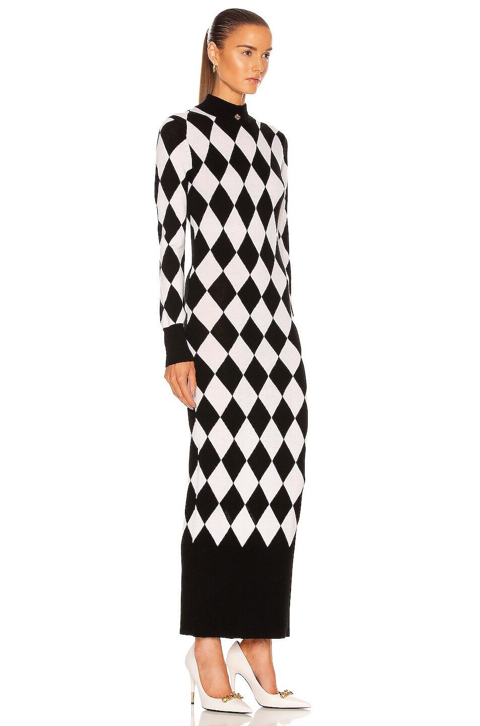 Casablanca o1mle0325 Diamond Column Dress in Black & White Size XS / US 0-2 / IT 36-38 - 2 Thumbnail