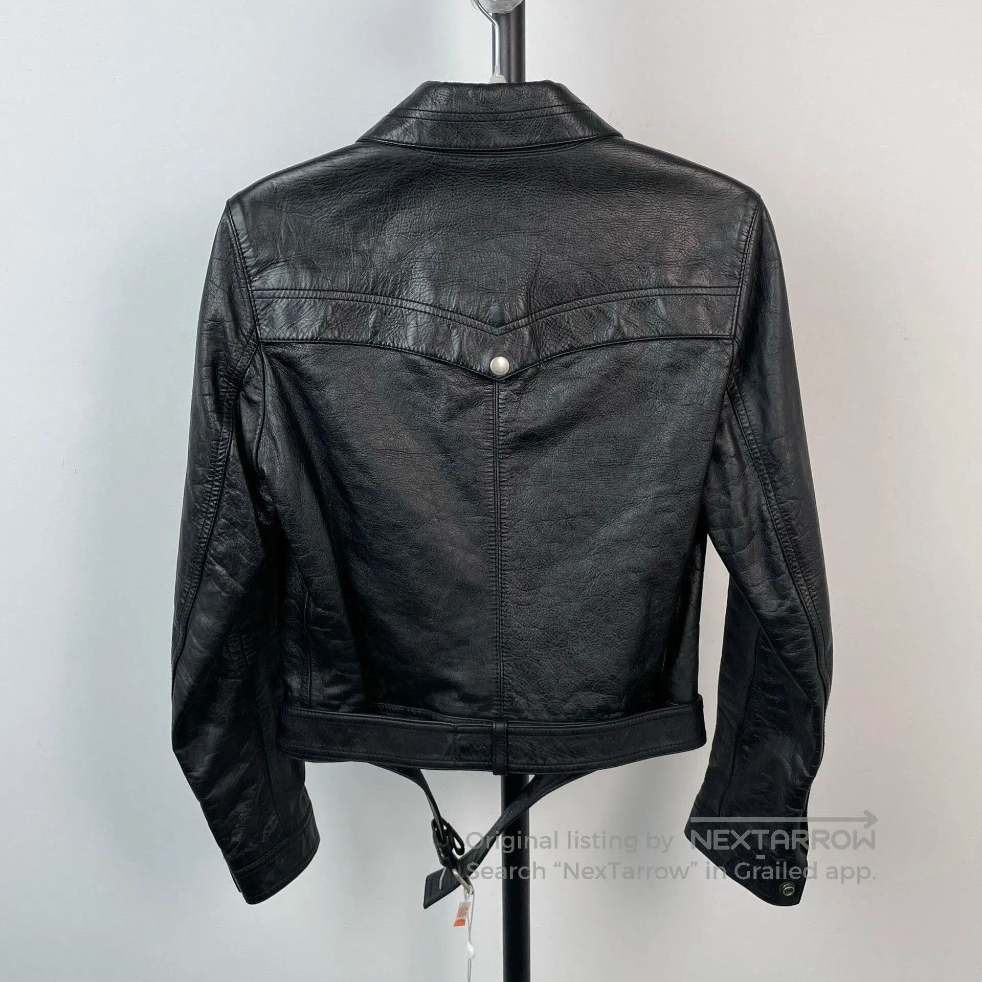 Yves Saint Laurent YSL Black Biker Leather Jacket. Size XS / US 0-2 / IT 36-38 - 2 Thumbnail