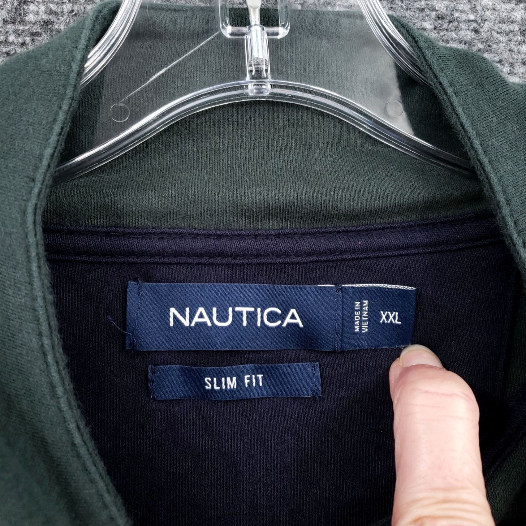 Nautica Nautica Mens Sweater Slim 2XL Green 1/4 Zip Mock Neck Pullover Long Sleeve Knit Shirt Size US XXL / EU 58 / 5 - 7 Thumbnail