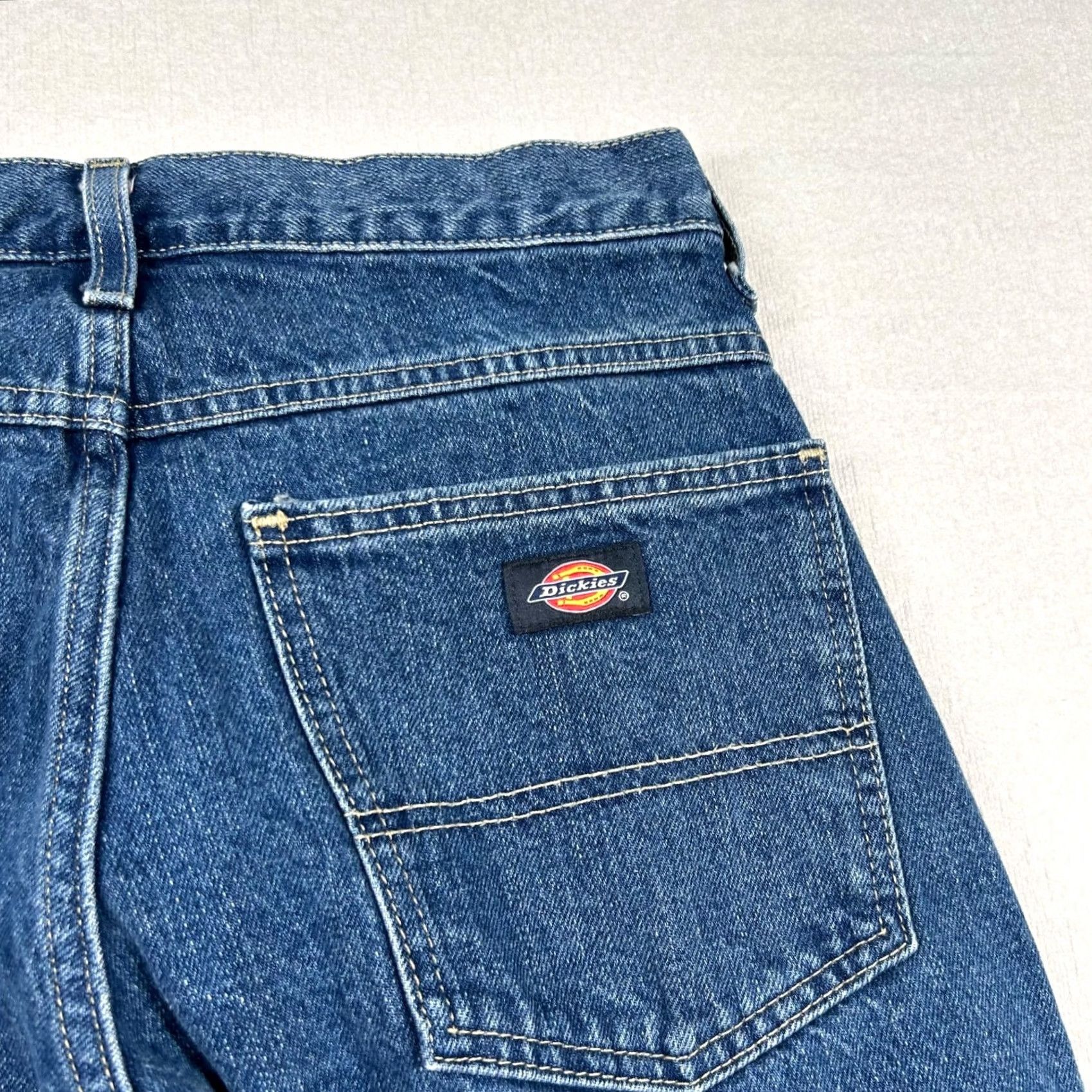 Dickies Dickies Jeans Mens 30x30 Denim 5-Pocket Regular Blue 100% Cotton Ankle Mid Rise Button Zip Cargo Double Knee Grunge Skater Style Styles Mens Size US 30 / EU 46 - 7 Thumbnail