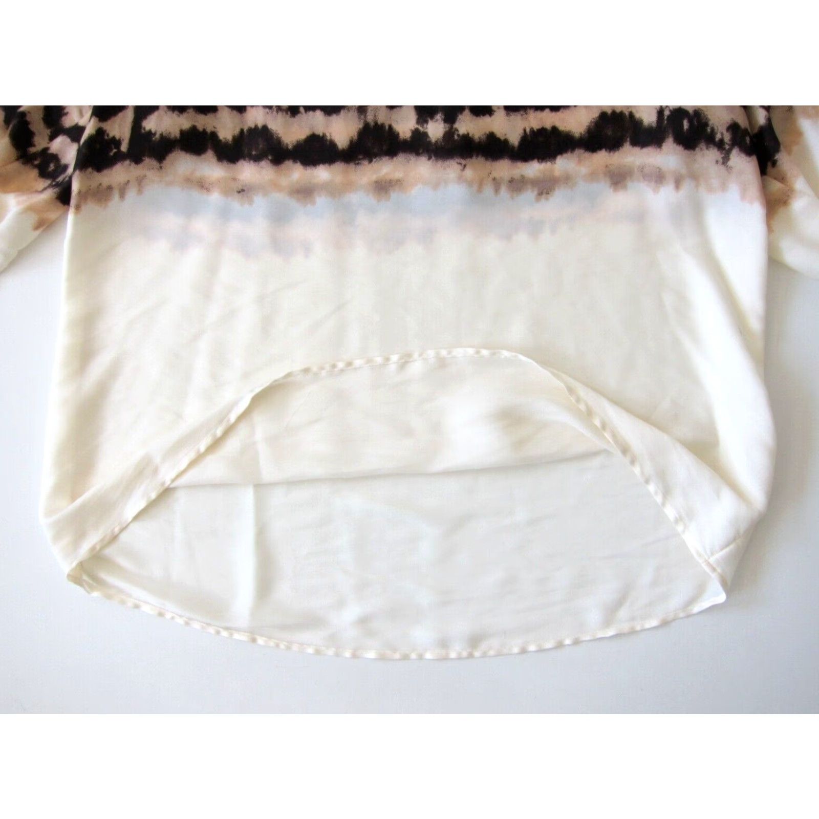 Vintage Simply Vera Wang Blouse Tunic 3/4 Sleeve Tie Dye M Ivory Pink Brown Ladies Size M / US 6-8 / IT 42-44 - 7 Thumbnail