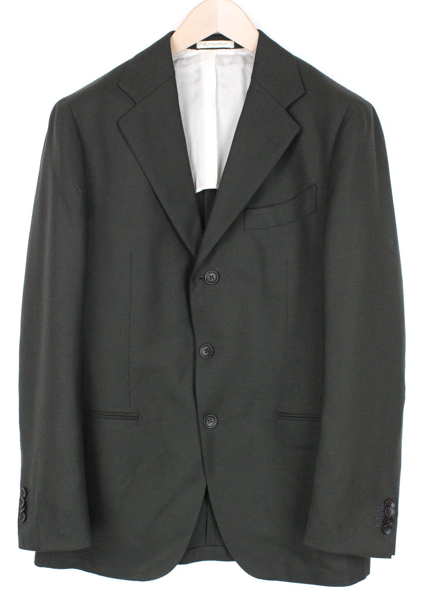 image of Suitsupply Havana Uk40R Slim Wool Green Lined Blazer 72589, Men's
