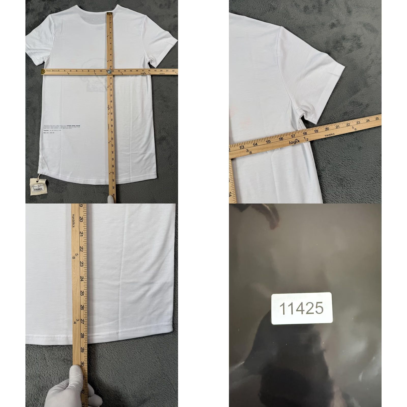 SER.O.YA SER.O.YA Shirt Mens Small White Josh Slim Dog Animal Rescue Graphic Charity Tee Size US S / EU 44-46 / 1 - 9 Thumbnail