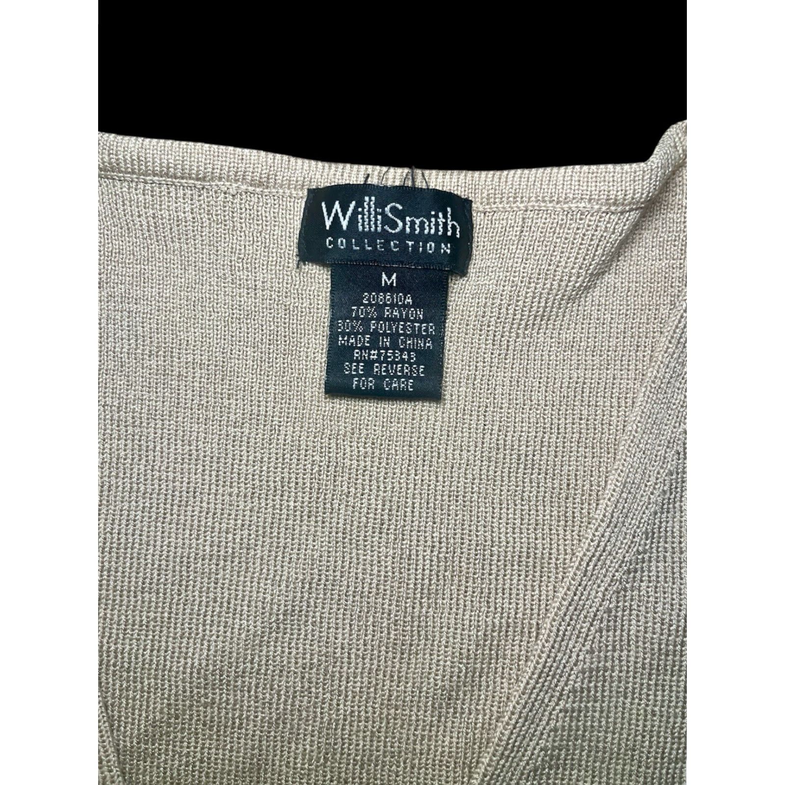 Willi Smith Willi Smith Collection Blouse Womens Medium Top Beige Single Button Rayon/Polyester Size M / US 6-8 / IT 42-44 - 4 Thumbnail