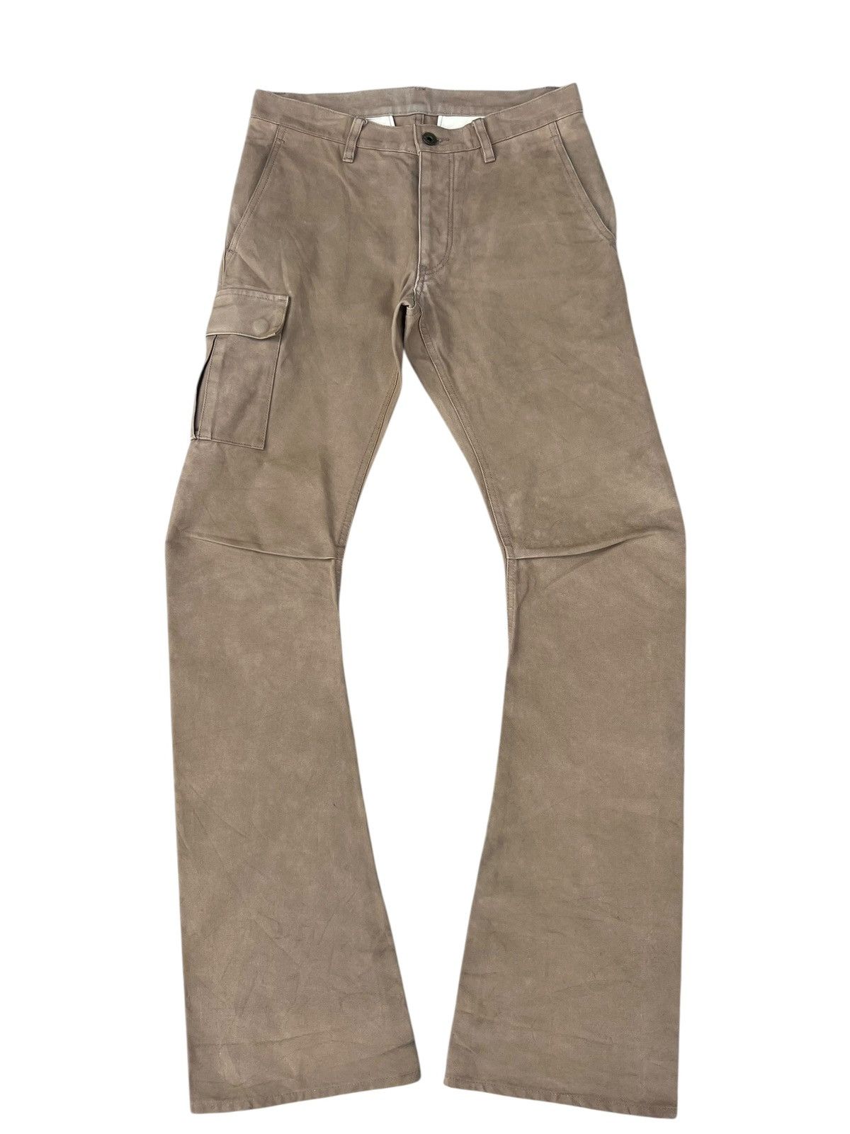 Kazuyuki Kumagai Attachment Attachment Japan Patina Waxed Cotton Duck Flare Cargo Pant Size US 29 - 1 Thumbnail